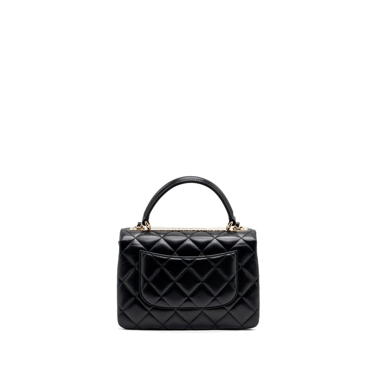 Chanel trendy CC flap top handle lambskin Black Shoulder Bag