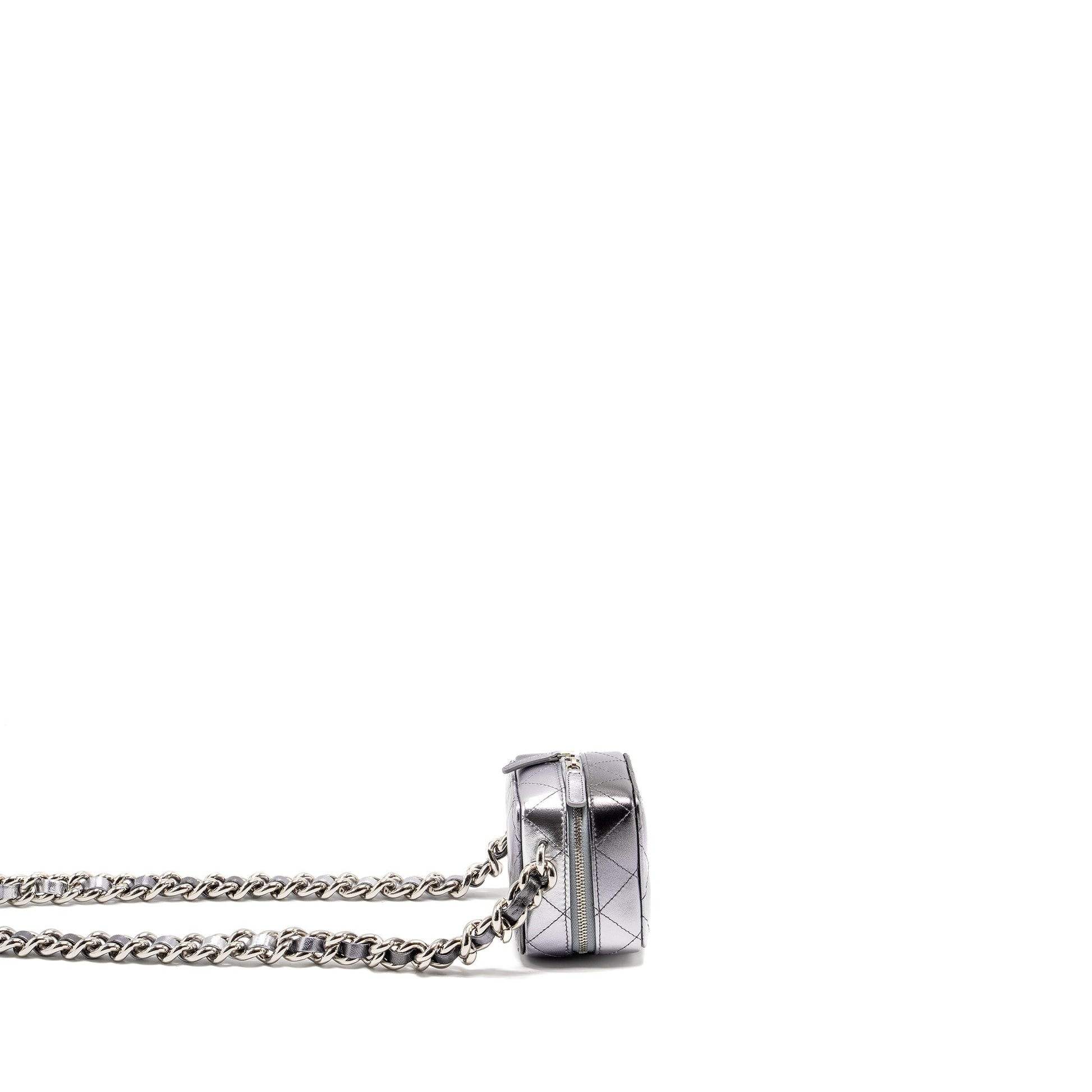 Chanel Quilted Vanity Giant Lambskin Grey Mini Bag
