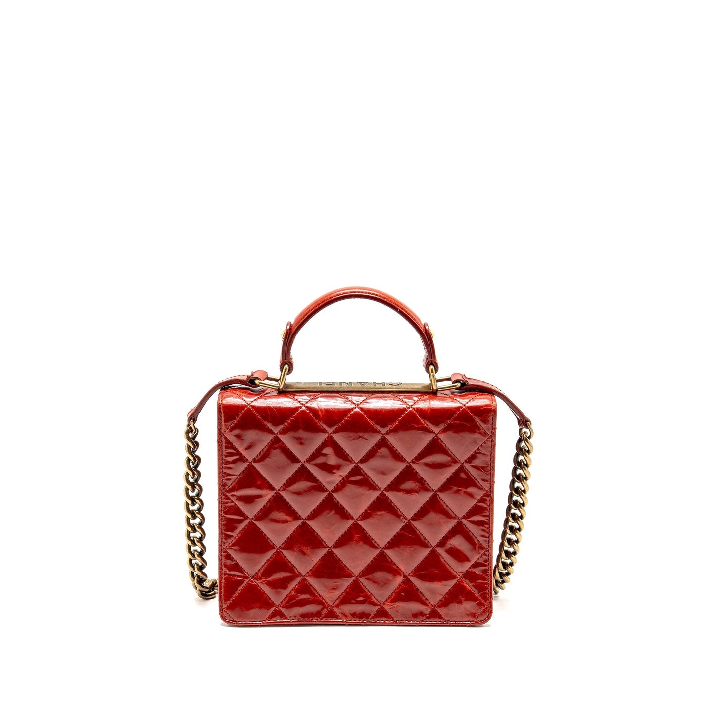 Chanel Rita Top Handle Flap Calfskin Dark Multicolour Red Shoulder Bag
