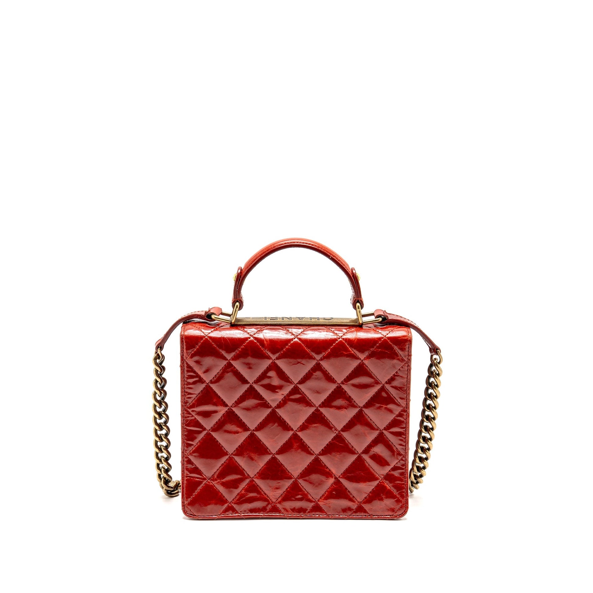 Chanel Rita Top Handle Flap Calfskin Dark Multicolour Red Shoulder Bag