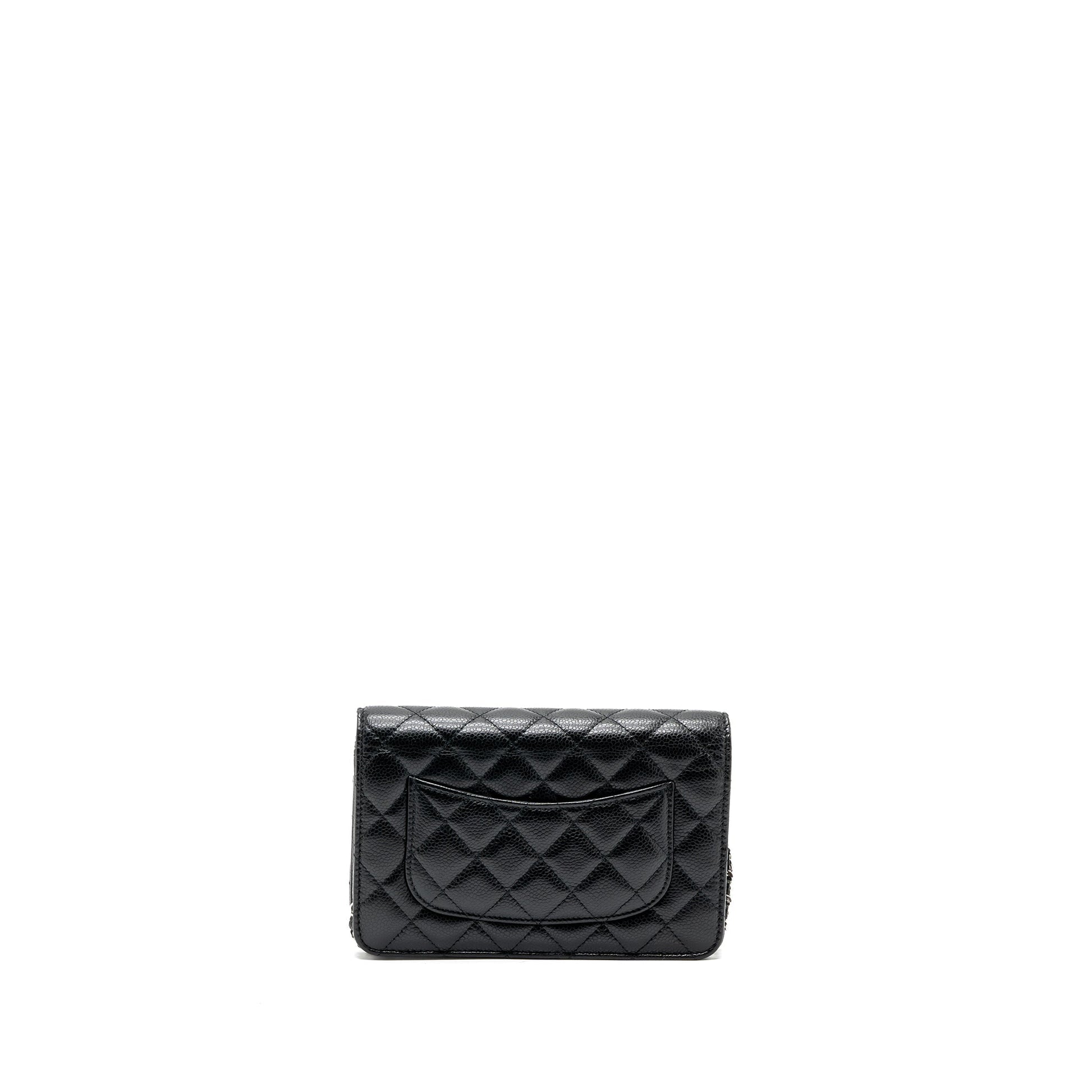 Chanel Classic On Caviar SHW microchip Black Wallet Case Microchip 7