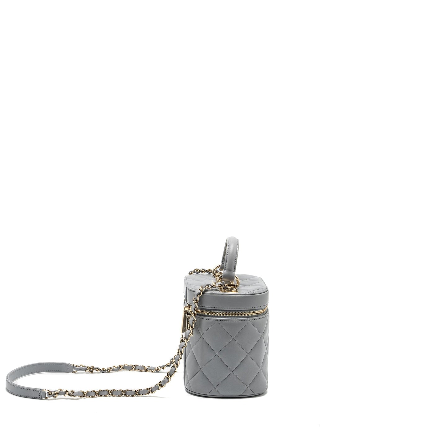 Chanel Trendy CC Top Handle Vanity Lambskin Grey Handbag