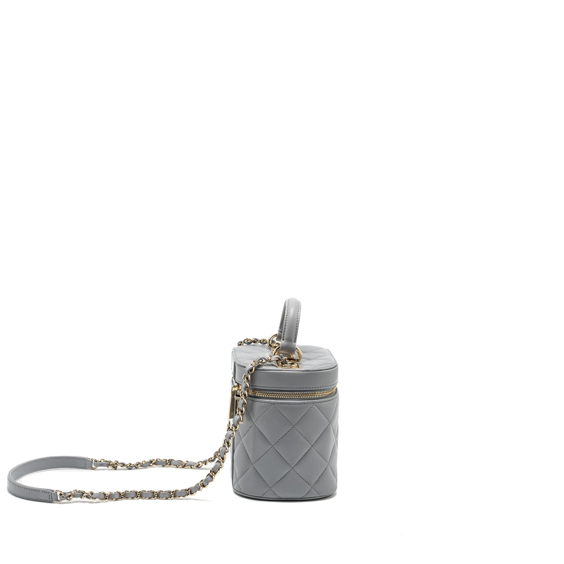 Chanel Trendy CC Top Handle Vanity Lambskin Grey Handbag
