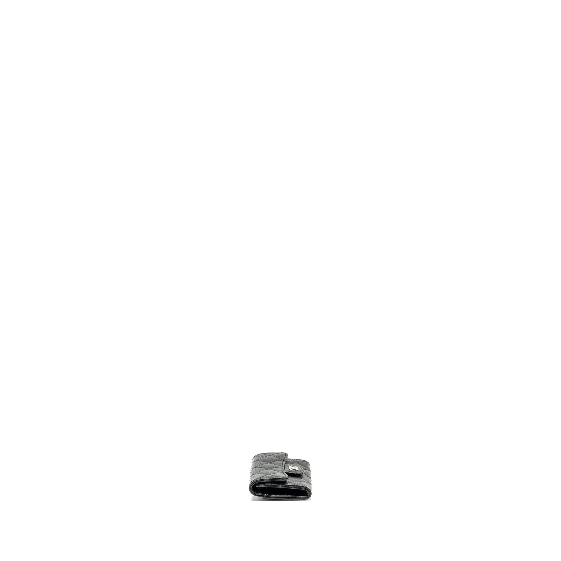 Chanel CLASSIC flap card holder caviar SHW Black Wallet Case Microchip 4