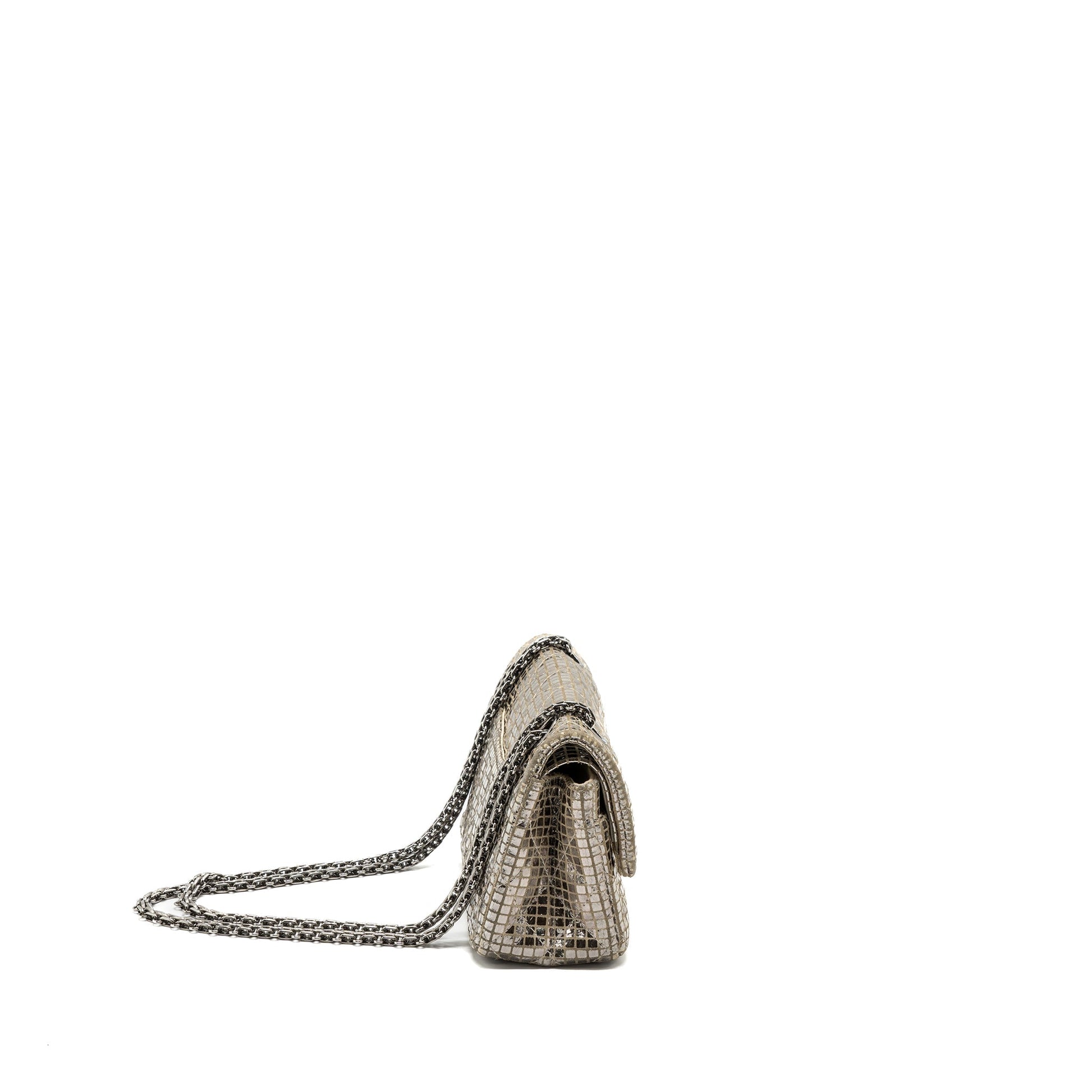 Chanel 2.55 reissue flap calfskin SHW Silver Beige Shoulder Bag