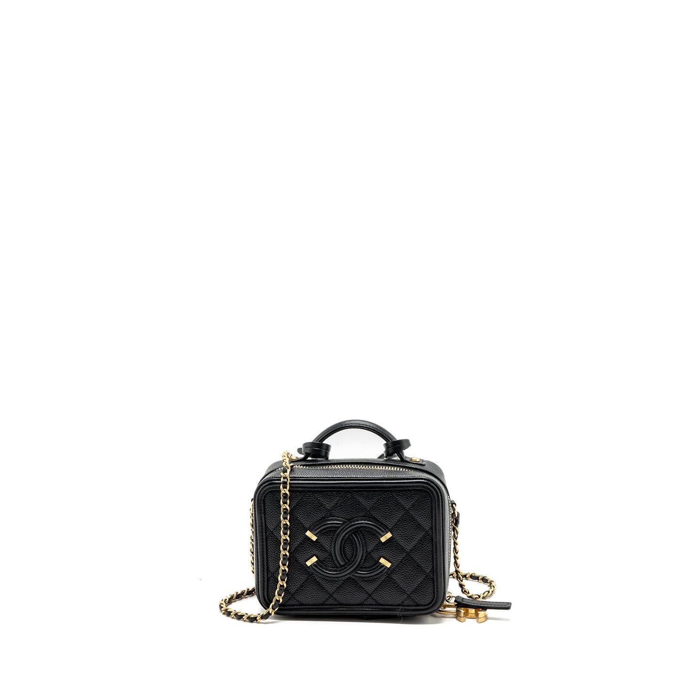Chanel filigree vanity Caviar GHW Black Mini Bag