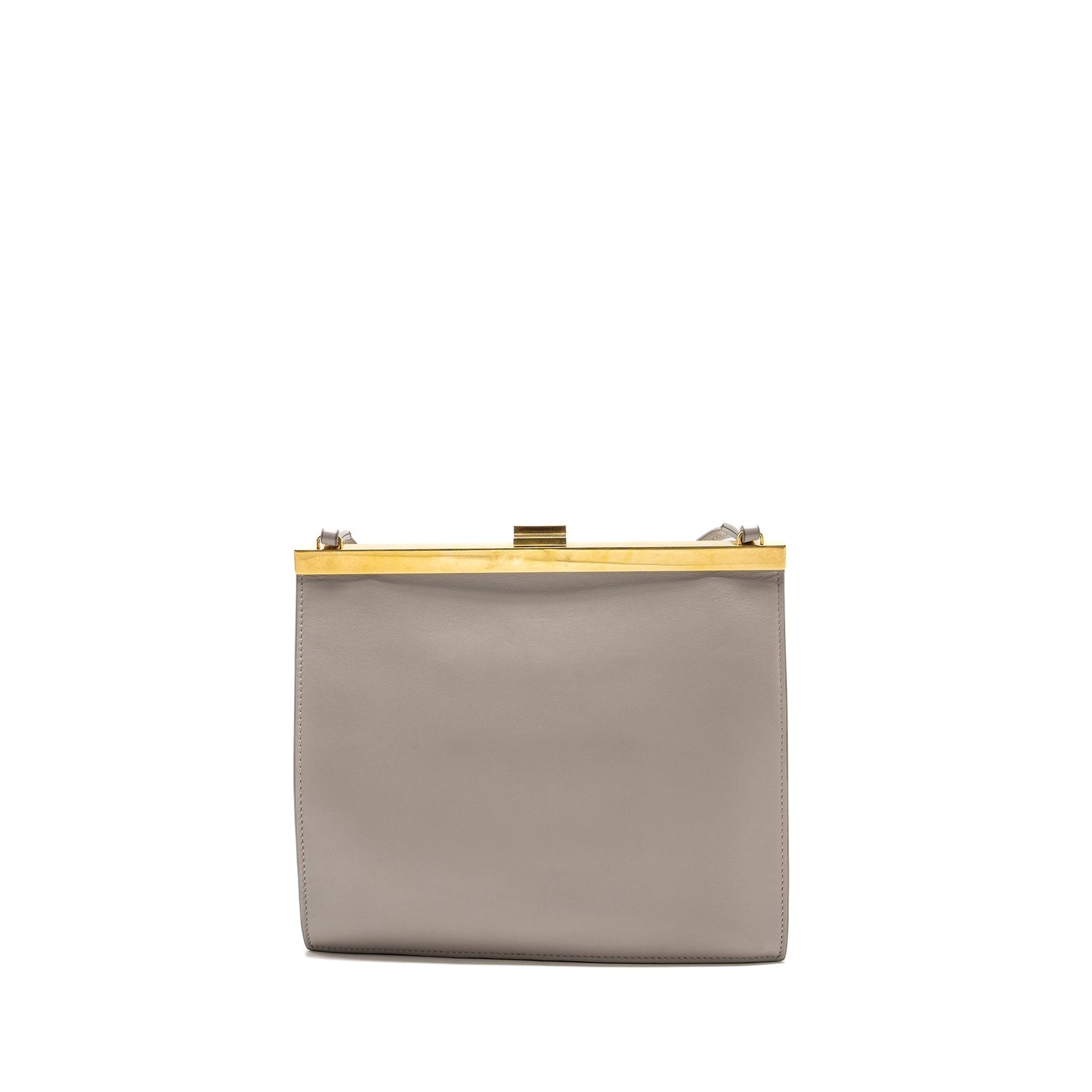 Celine Clasp Purse Light Grey Handbag Leather Mini Travel Bag