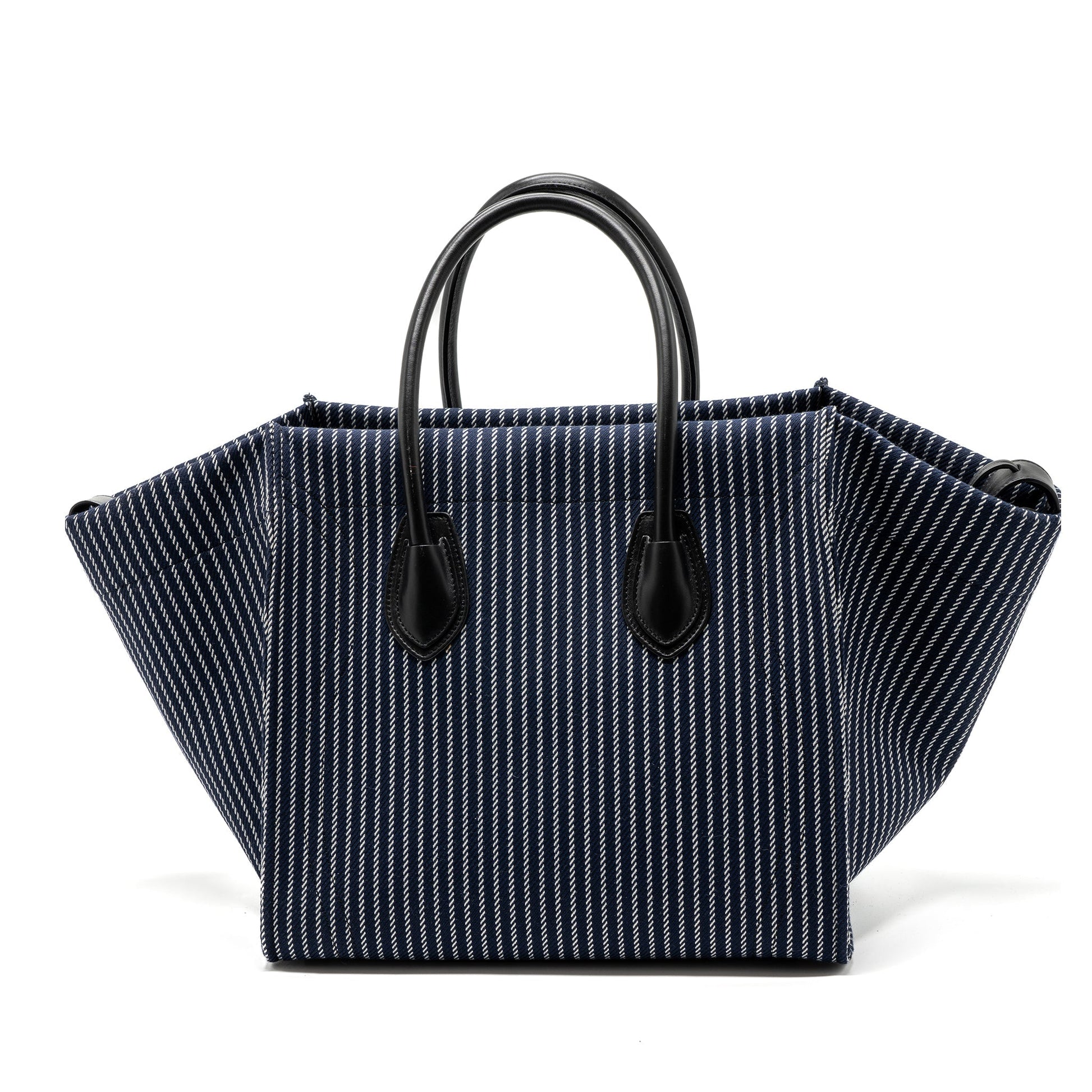 Celine Phantom Luggage Purse Dark Blue Handbag Leather Canvas Travel Bag