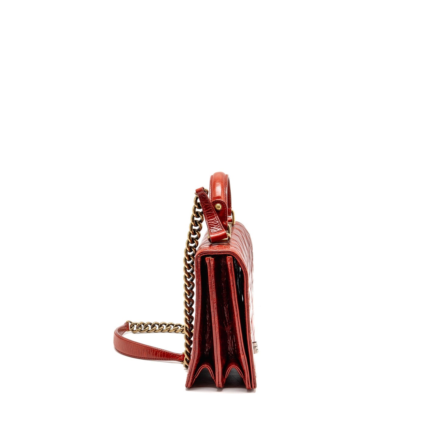 Chanel Rita Top Handle Flap Calfskin Dark Multicolour Red Shoulder Bag