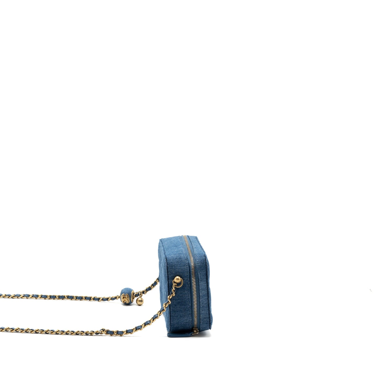 Chanel Pearl Crush Camera Denim GHW Blue Crossbody Bag