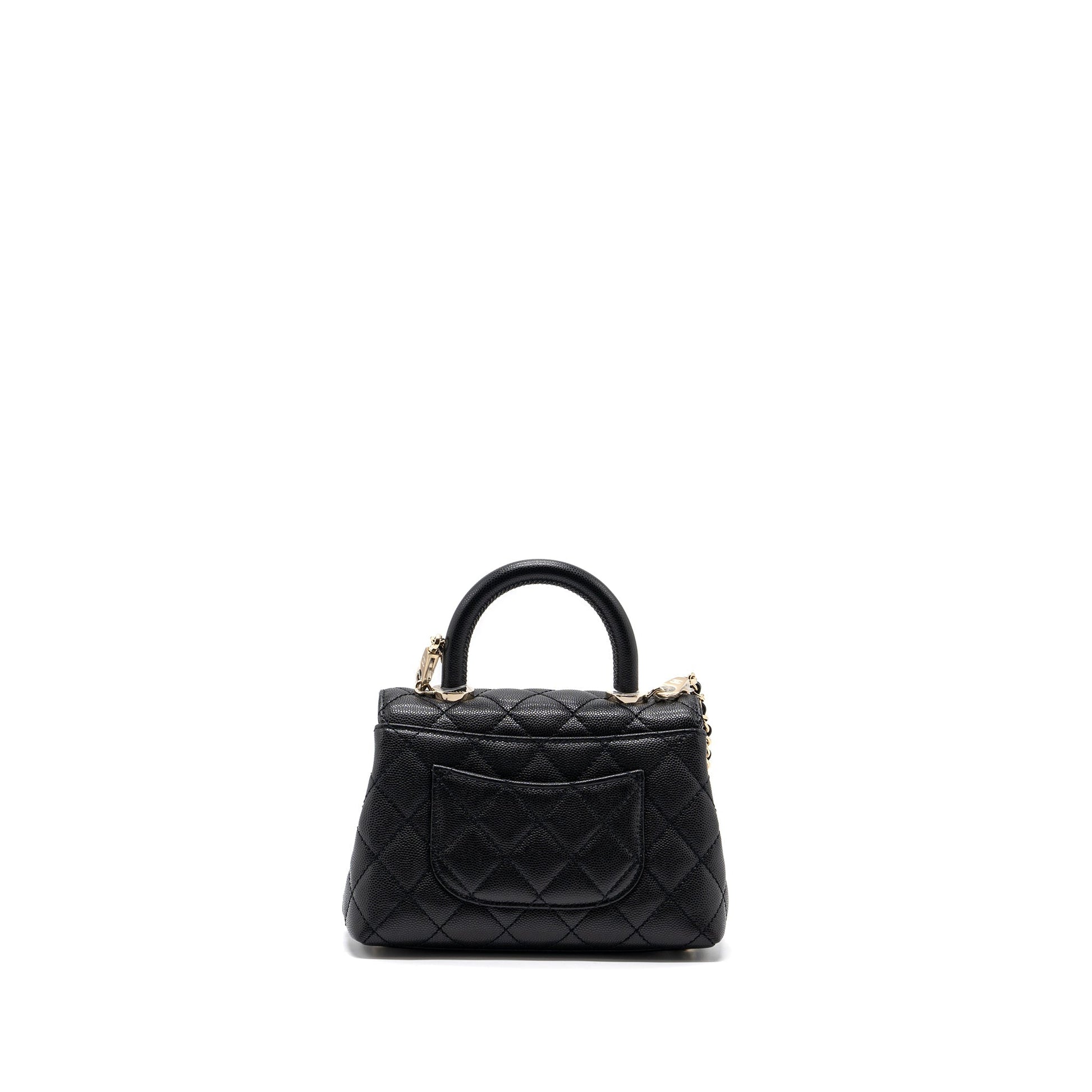 Chanel Coco handle Caviar LGHW Microchip Black Mini Bag Black Lghwmicrochip