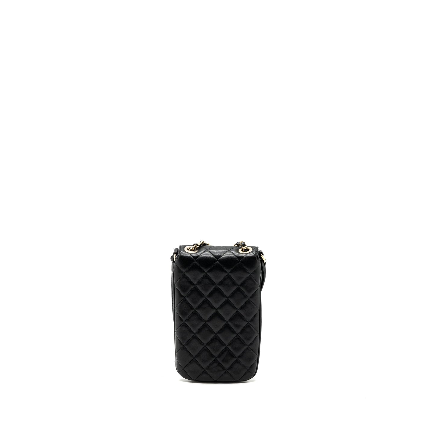 Chanel Phone Holder Lambskin LGHW Black Handbag