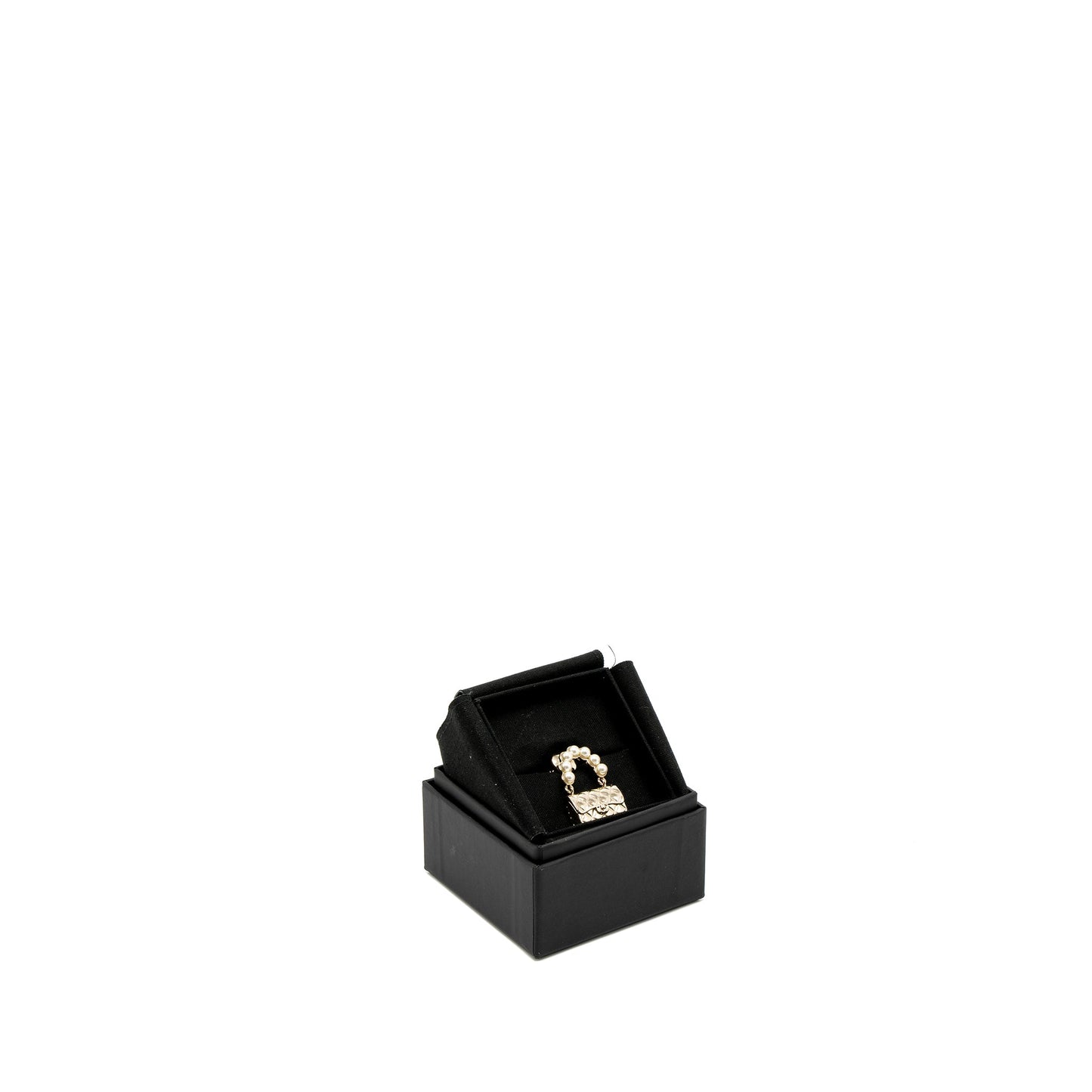 Chanel Brooch Pearl Light Tone Gold Handbag