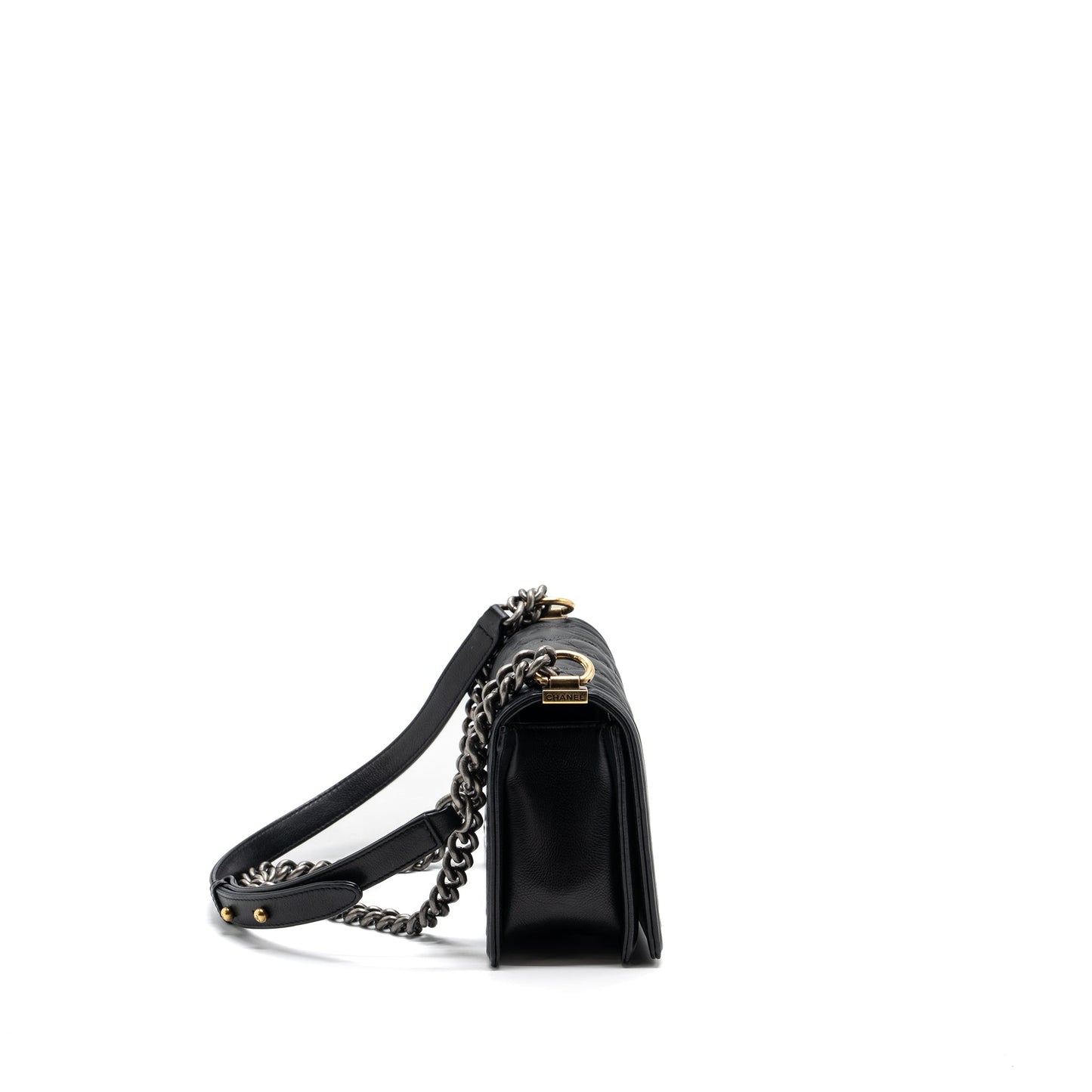 Chanel boy calfskin hardware Multicolor Multicolour Black Handbag