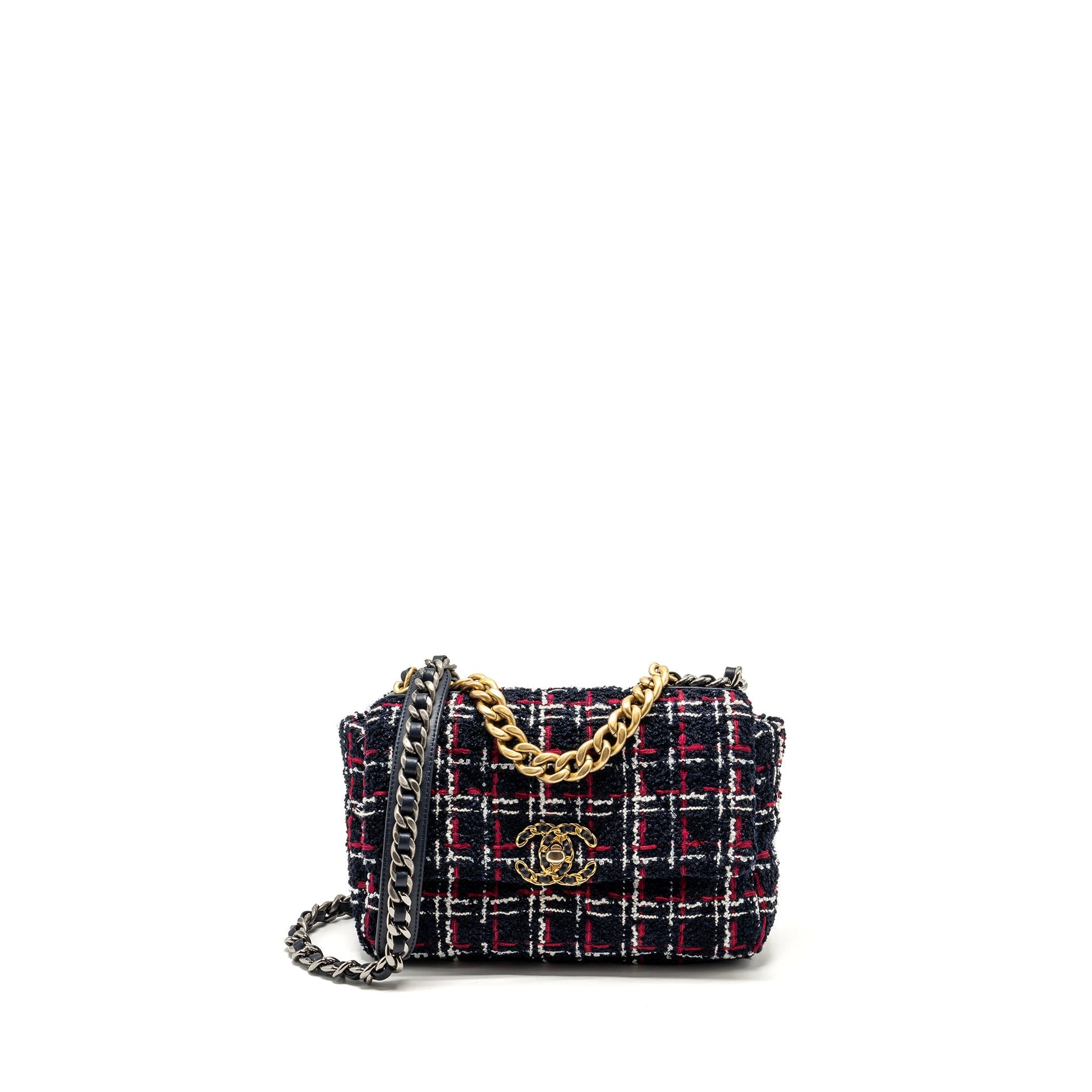 Chanel 19 Tweed Hardware Multicolour Small Handbag