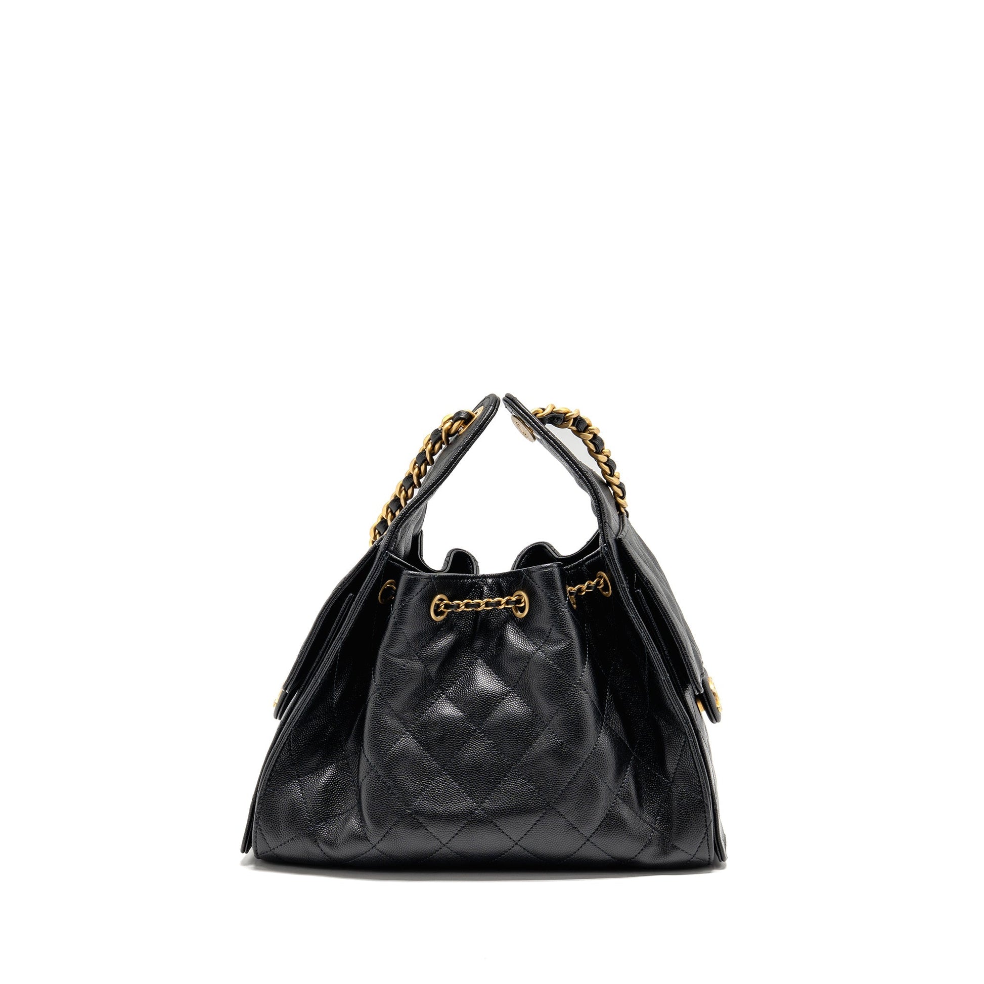 Chanel 25 Caviar GHW Microchip Black Small Handbag 25 Black