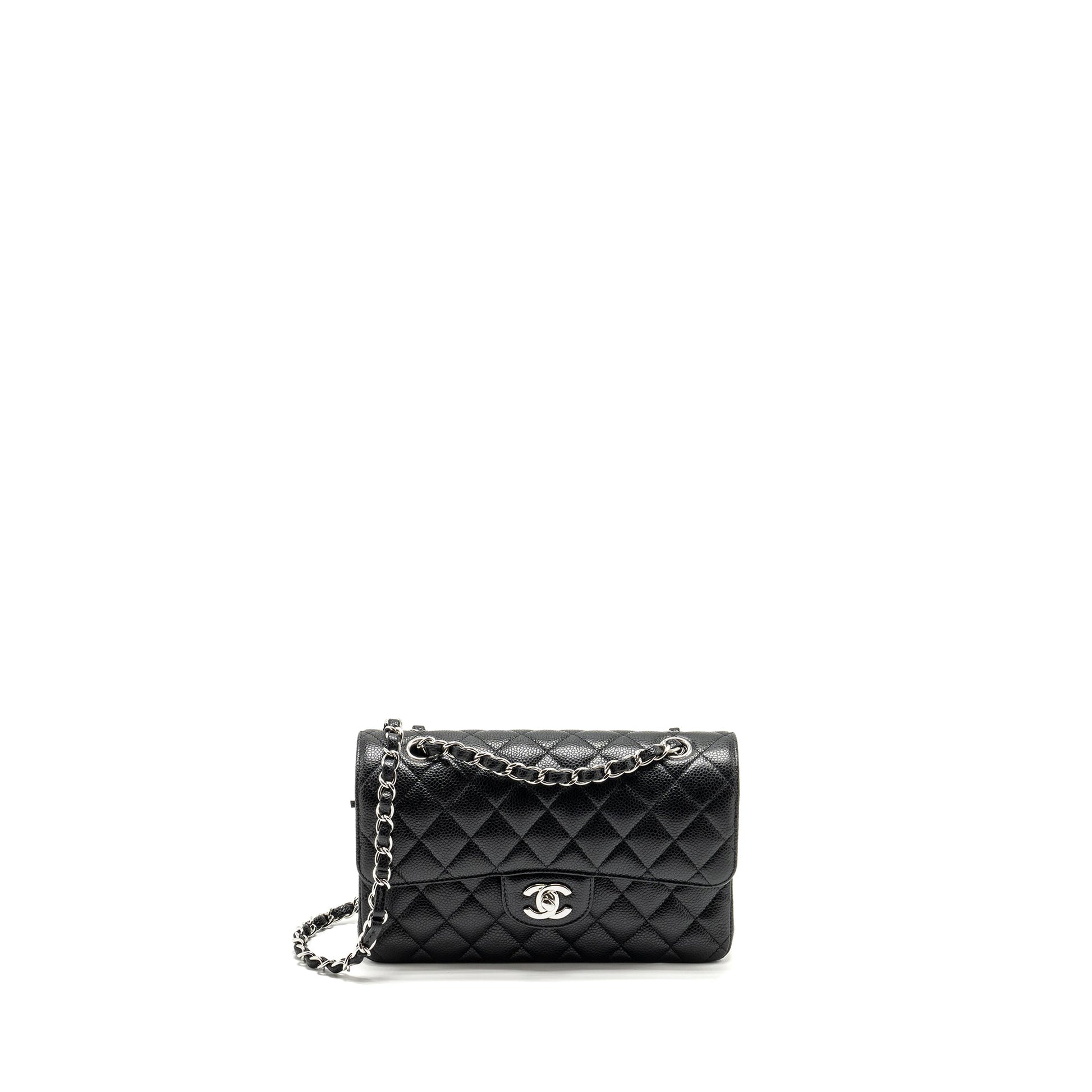 Chanel Classic Double Flap Caviar SHW Microchip Black Small Shoulder Bag Shwmicrochip 2