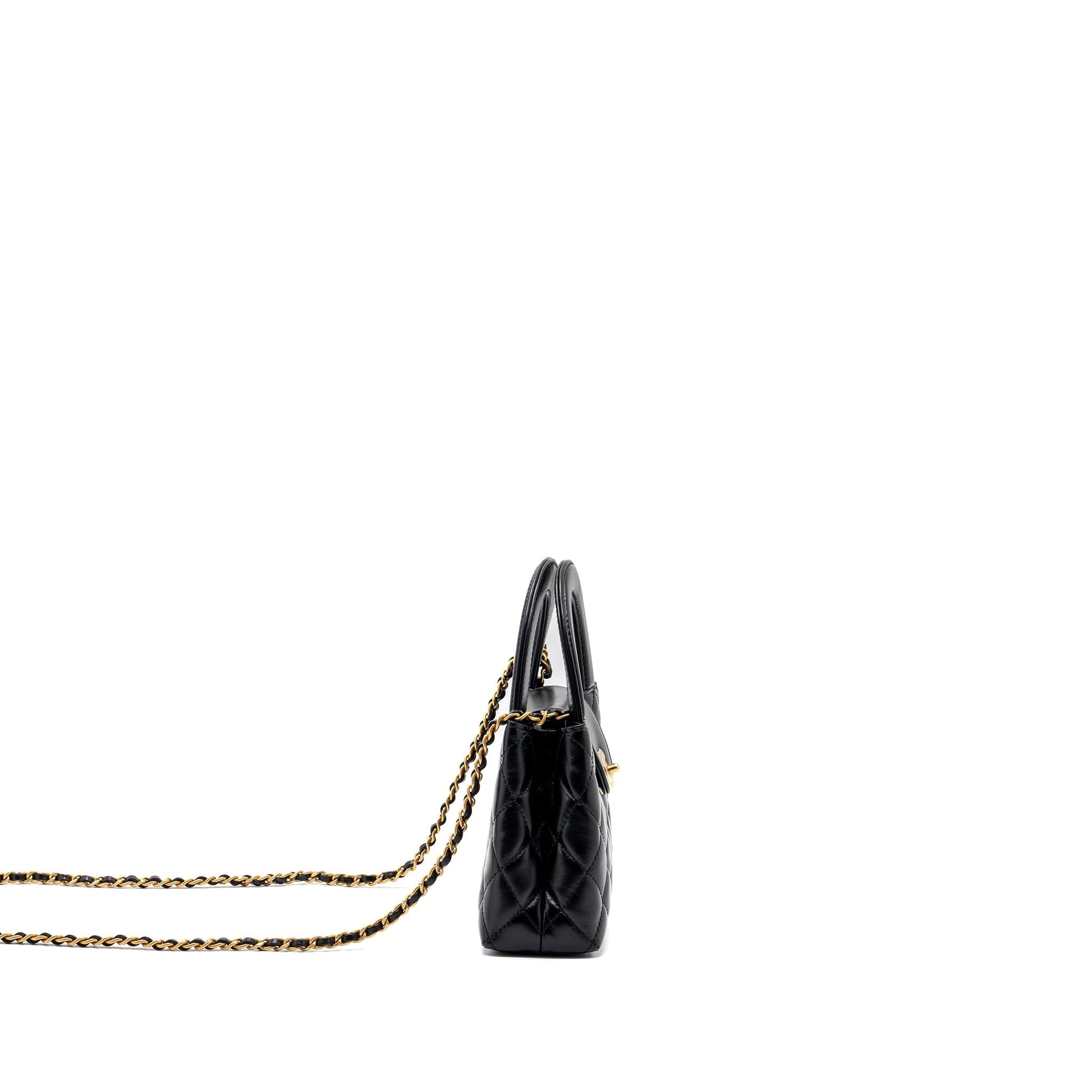 Chanel 23K kelly shopping Calfskin GHW microchip Black Tote Bag
