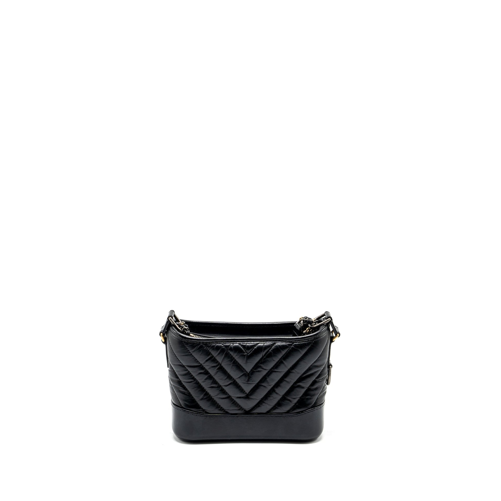 Chanel Gabrielle Hobo Chevron Aged Calfskin Hardware Multicolour Black Small Shoulder Bag Hardware 2
