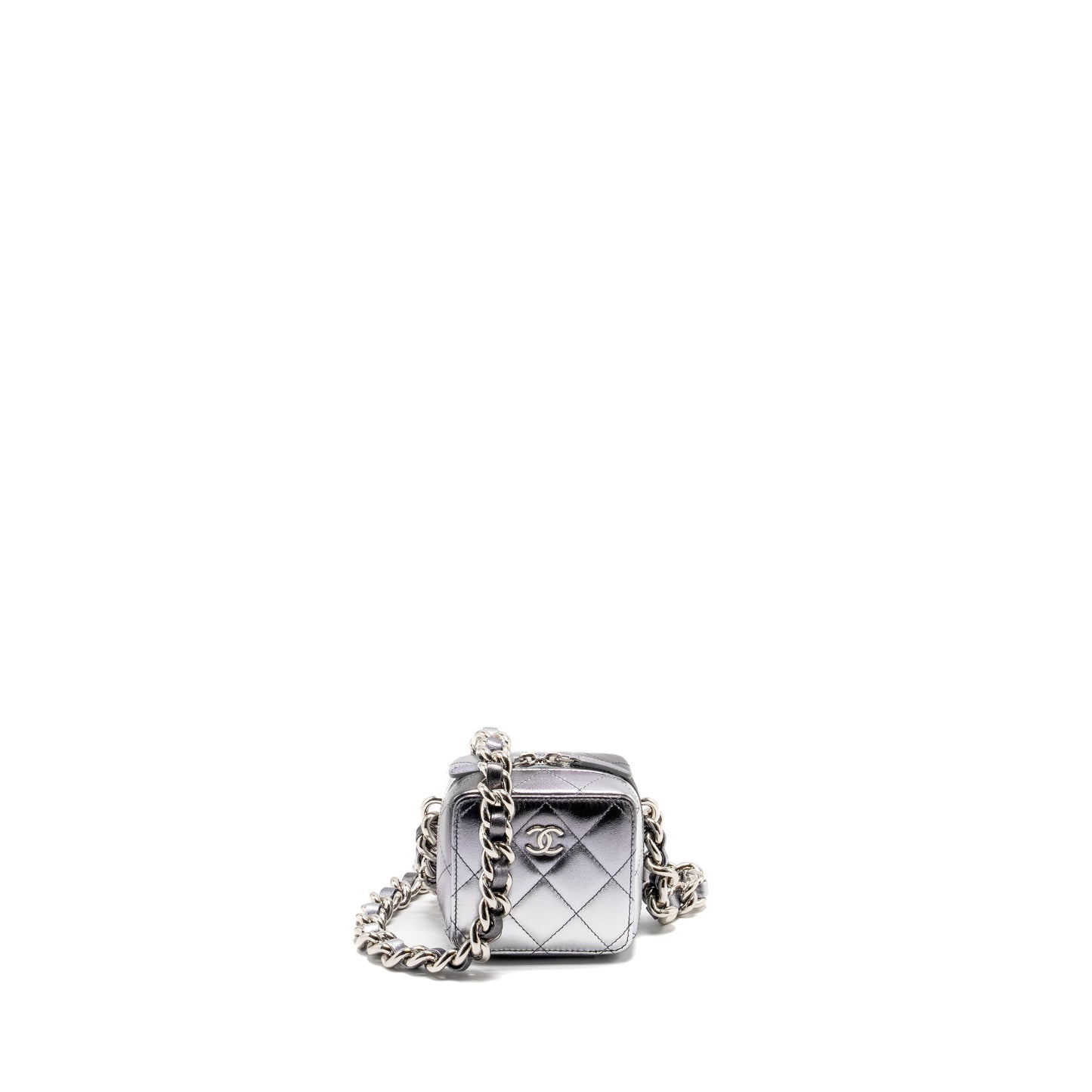 Chanel Quilted Vanity Giant Lambskin Grey Mini Bag