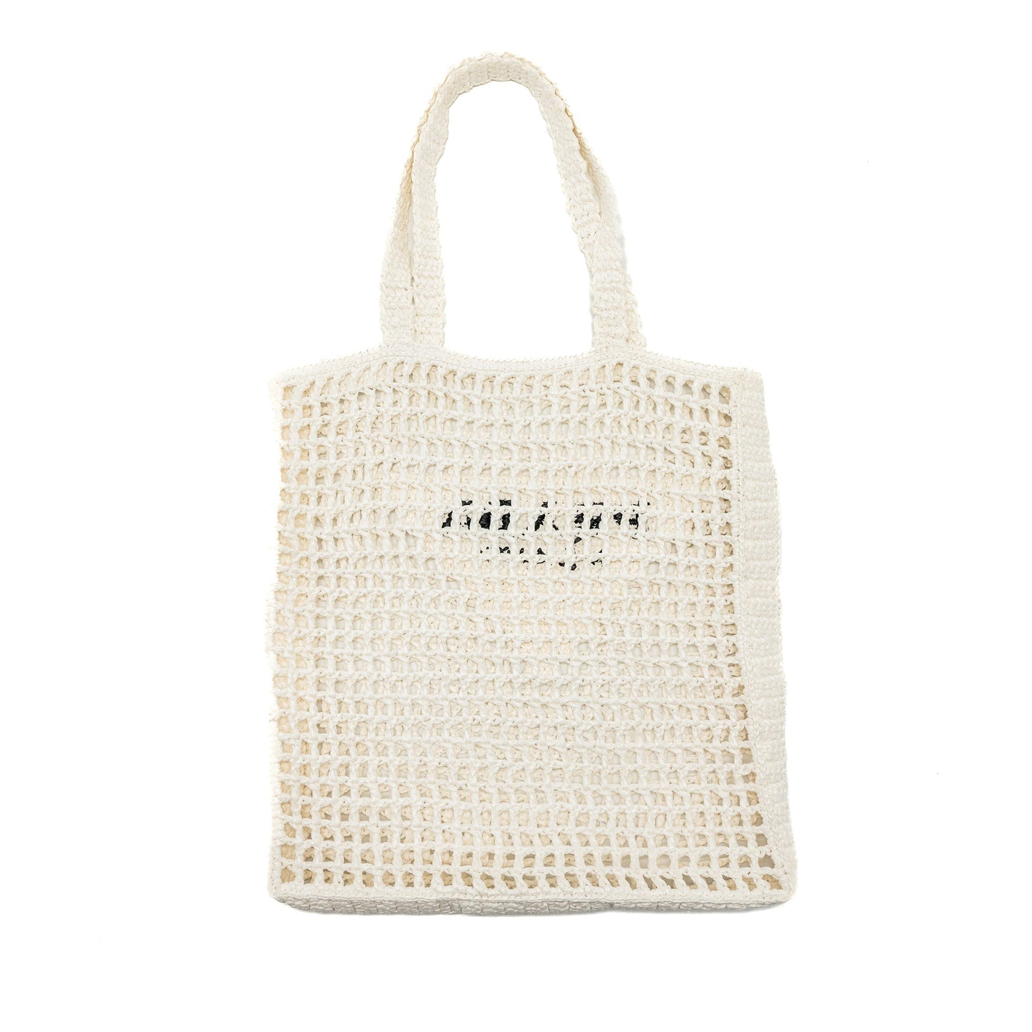 Prada Crochet Tote Purse Handbag Raffia White Tote Bag