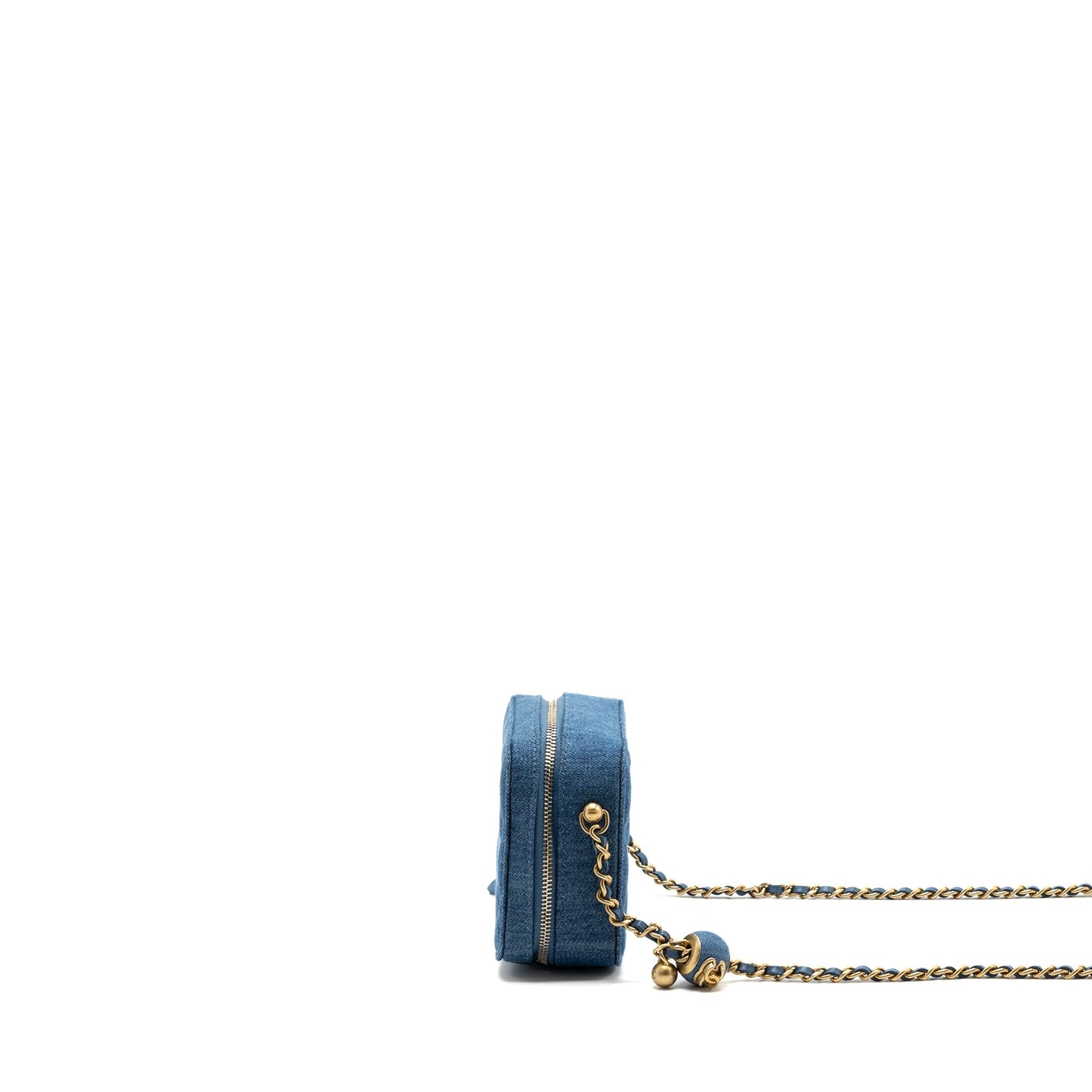 Chanel Pearl Crush Camera Denim GHW Blue Crossbody Bag
