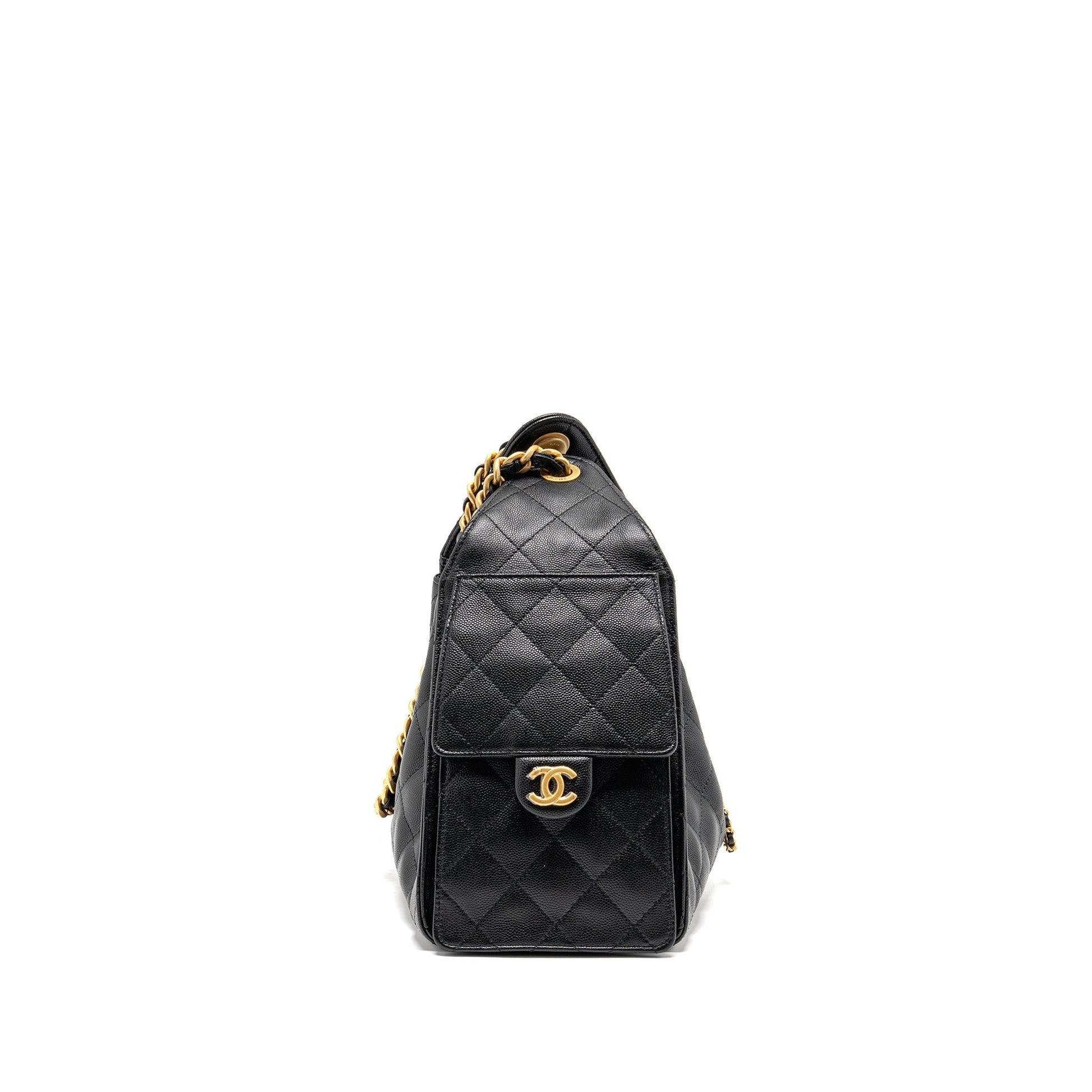 Chanel 25 Caviar GHW Microchip Black Small Handbag 25 Black