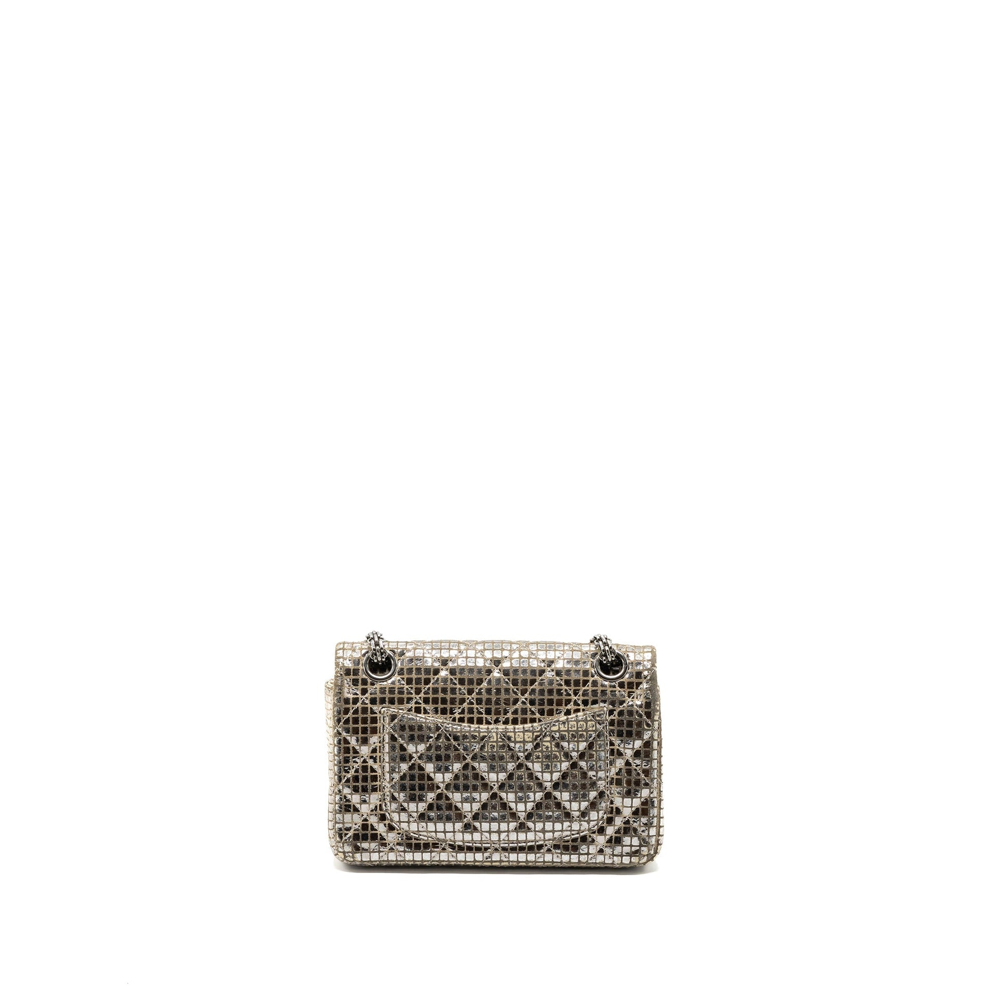 Chanel 2.55 reissue flap calfskin SHW Silver Beige Shoulder Bag
