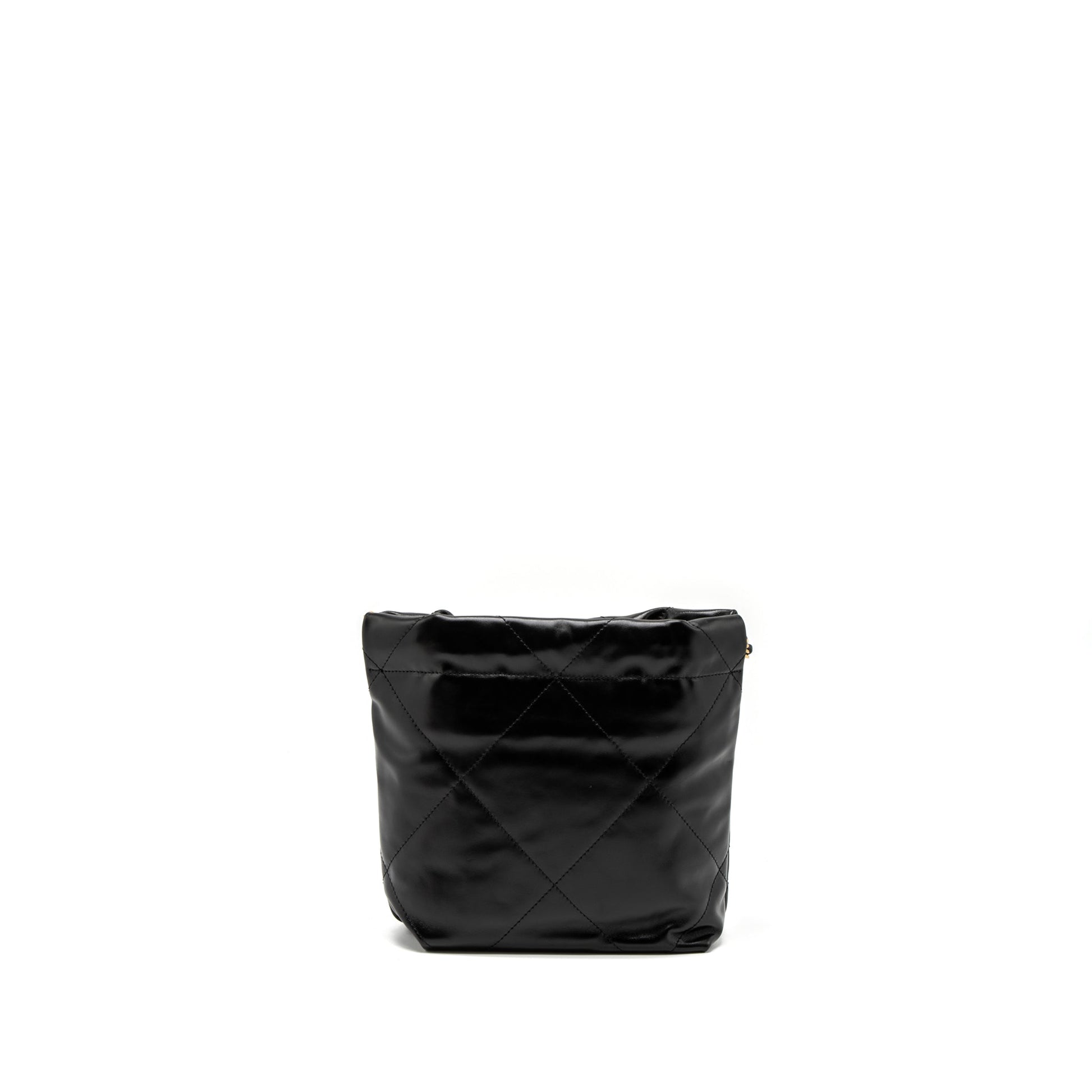 Chanel 22 Shiny Calfskin Brushed GHW Microchip Black Mini Bag Microchip 1