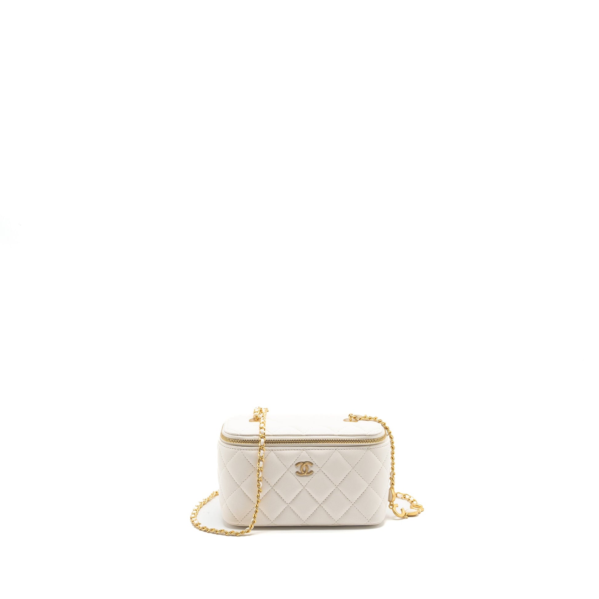 Chanel long vanity Coco letter lambskin GHW White Handbag Ghw Microchip
