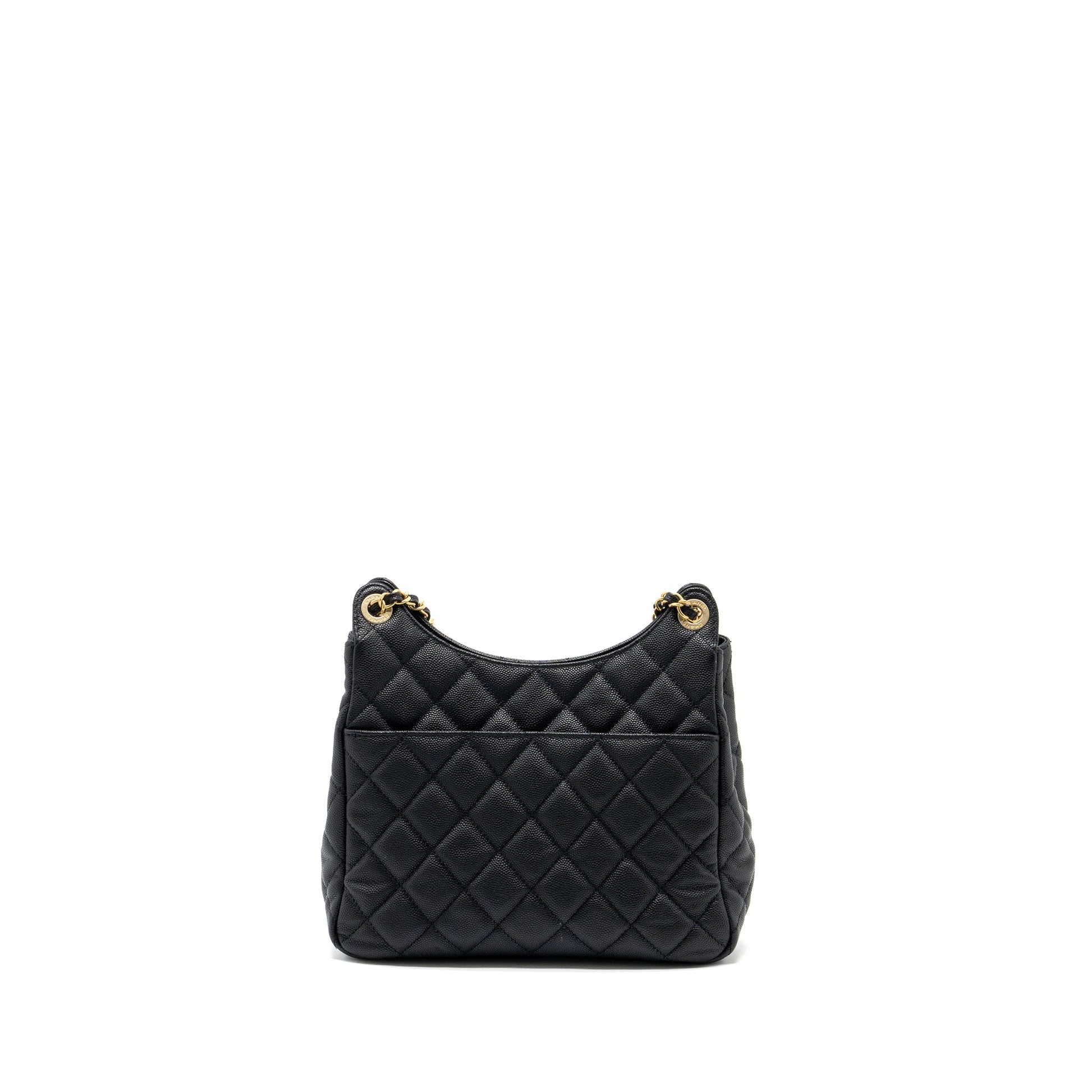 Chanel 23C Hobo Grained Calfskin GHW Microchip Black Shoulder Bag
