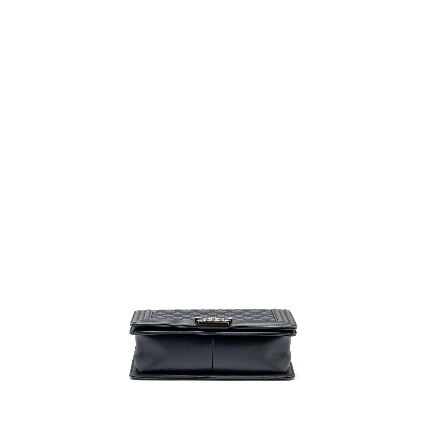 Chanel Boy Calfskin Navy SHW Handbag
