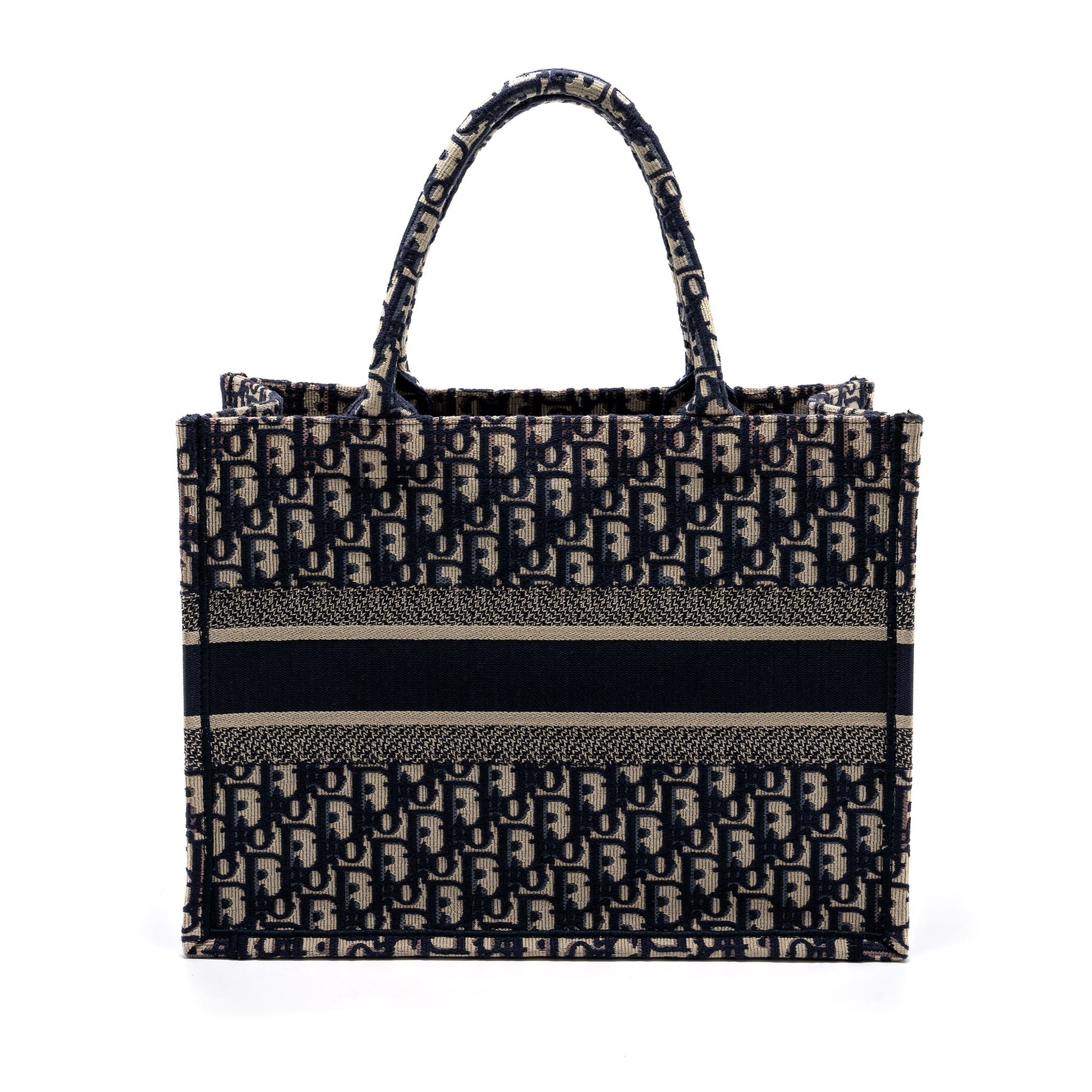 Dior Book Tote Oblique Embroidery Handbag Blue Medium Tote Bag 3