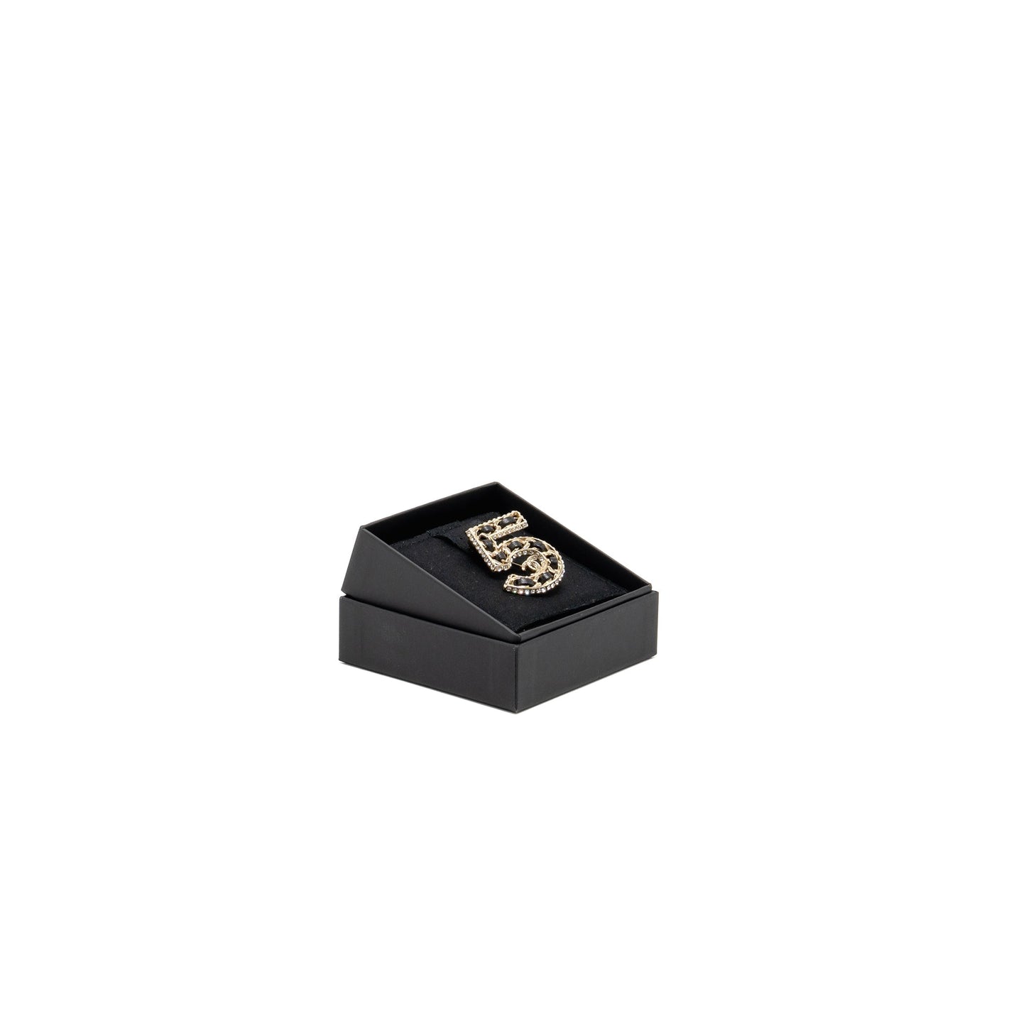 Chanel No.5 Crystal Brooch LGHW Leather Handbag