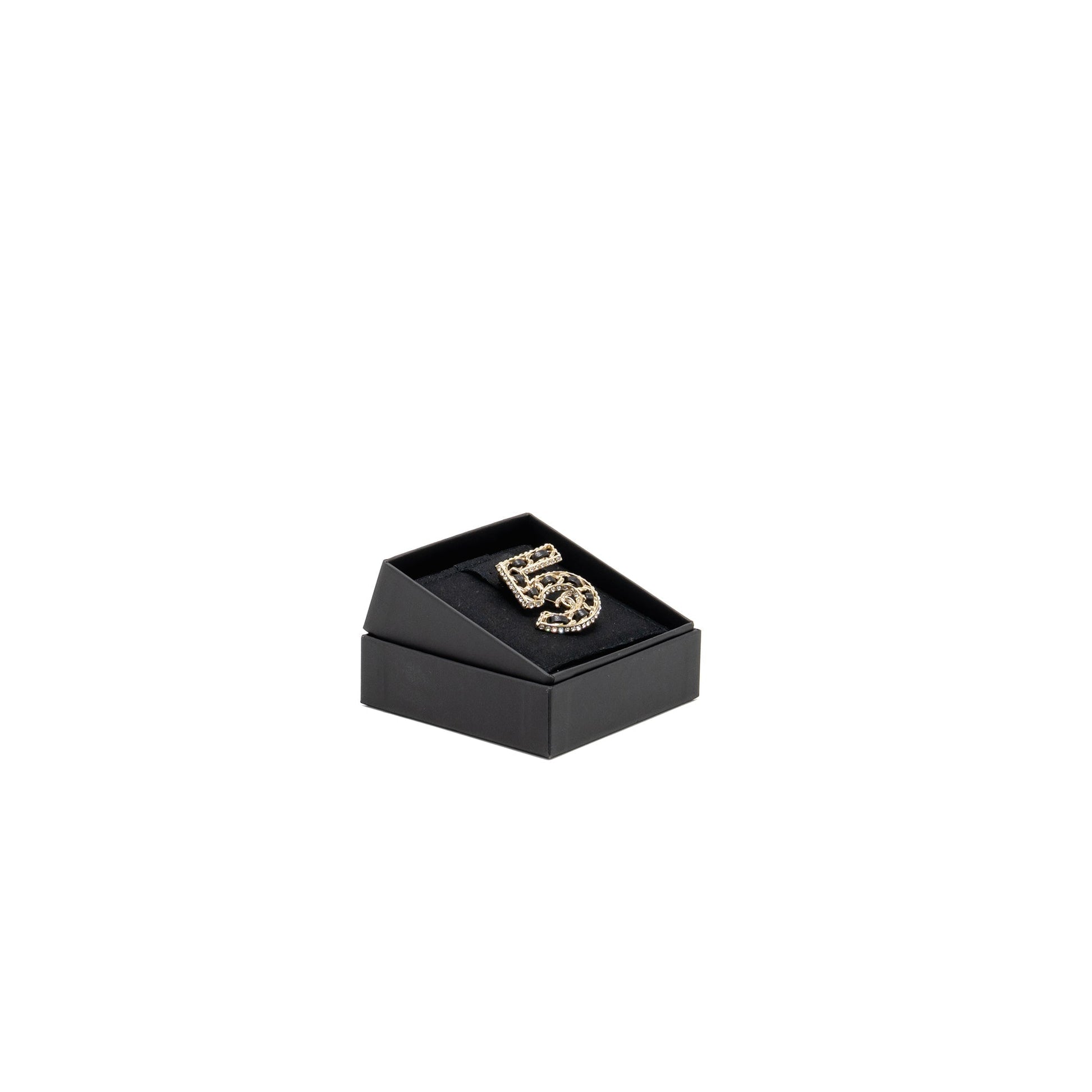 Chanel No.5 Crystal Brooch LGHW Leather Handbag