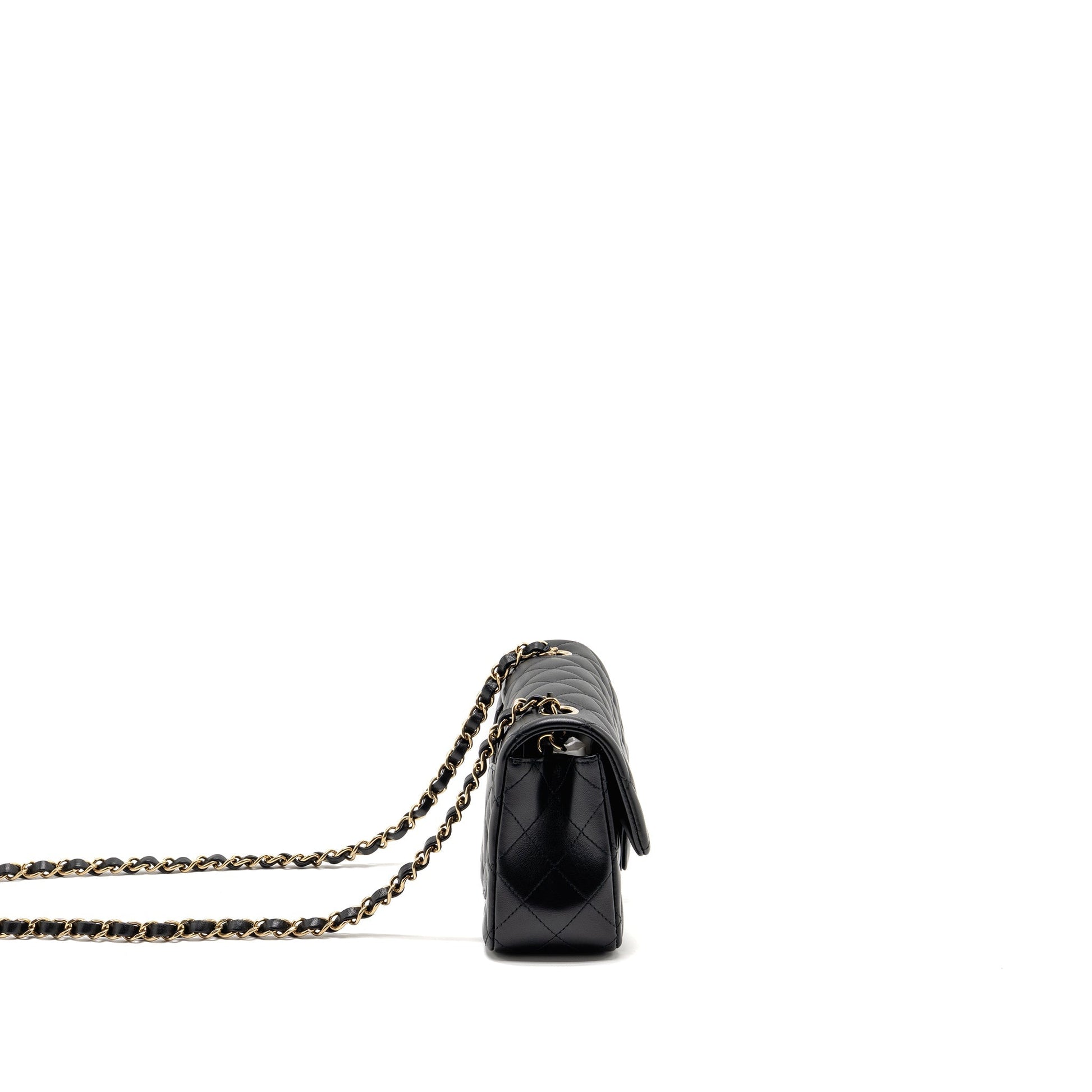 Chanel Rectangular flap lambskin LGHW microchip Black Shoulder Bag Microchip 2
