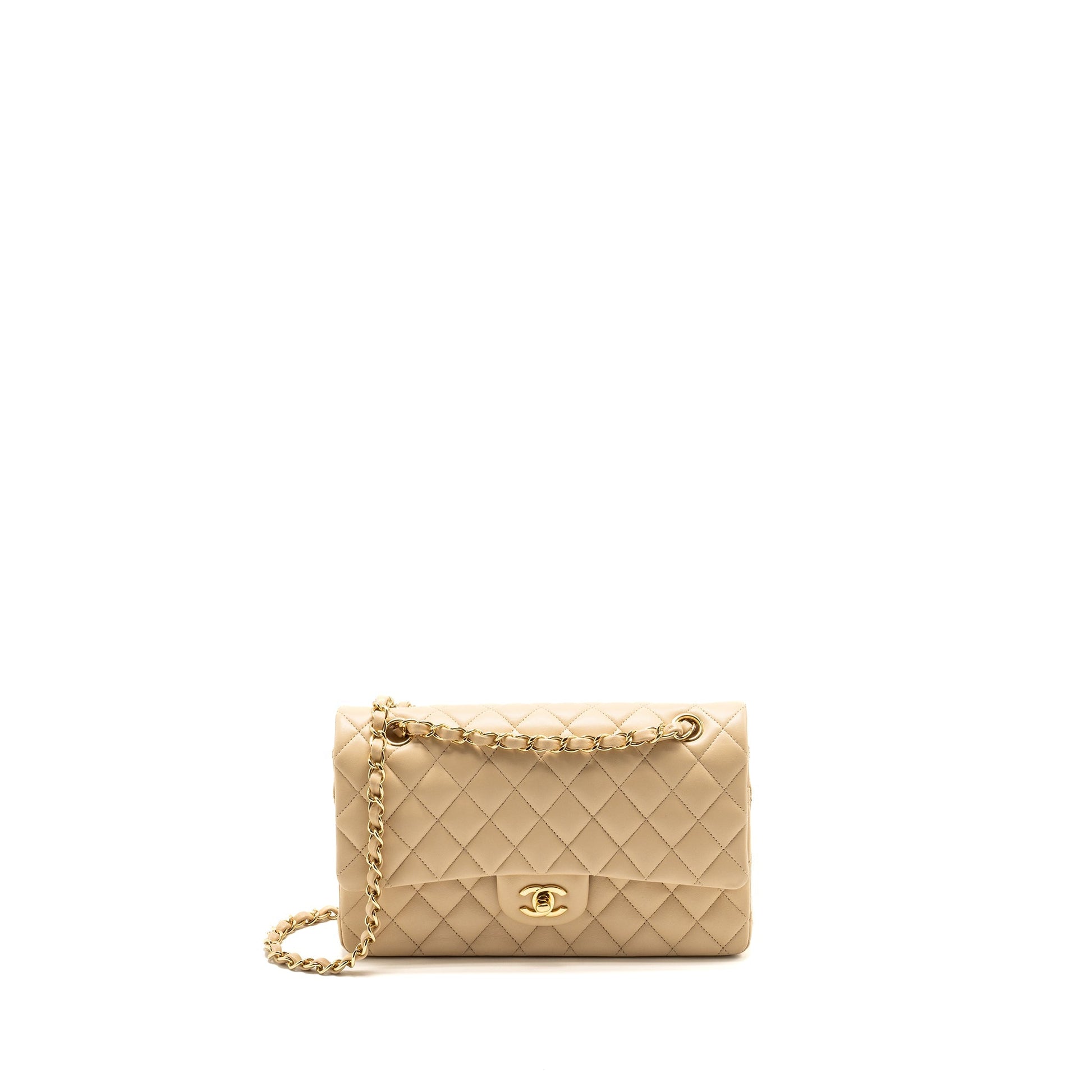 Chanel Classic Double Flat Lambskin GHW Beige Shoes