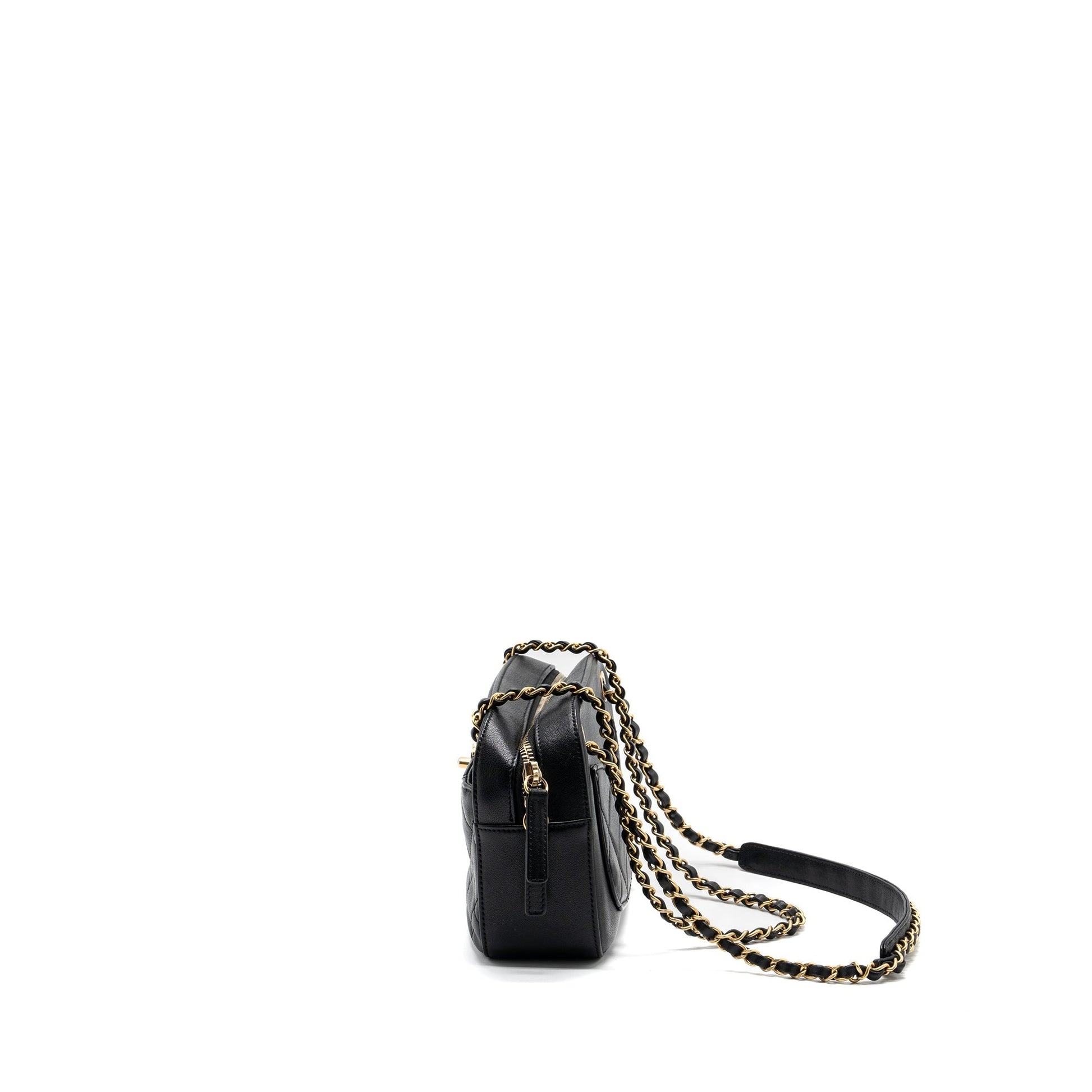 Chanel CC logo camera lambskin GHW Black Crossbody Bag