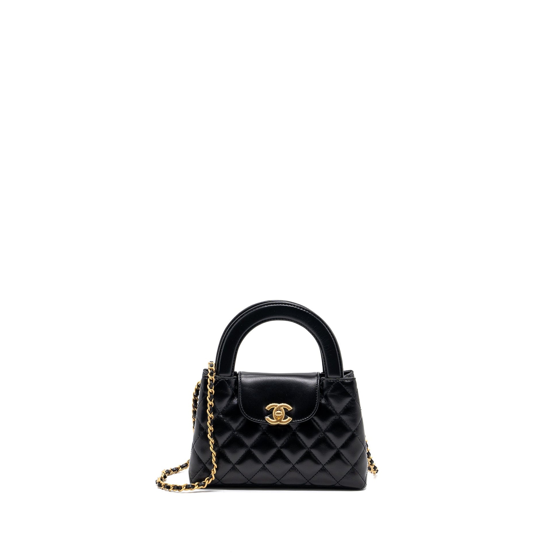 Chanel 23K kelly shopping Calfskin GHW microchip Black Tote Bag