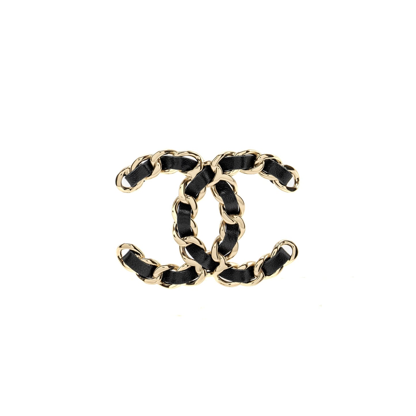 Chanel CC Logo Brooch LGHW Leather Handbag