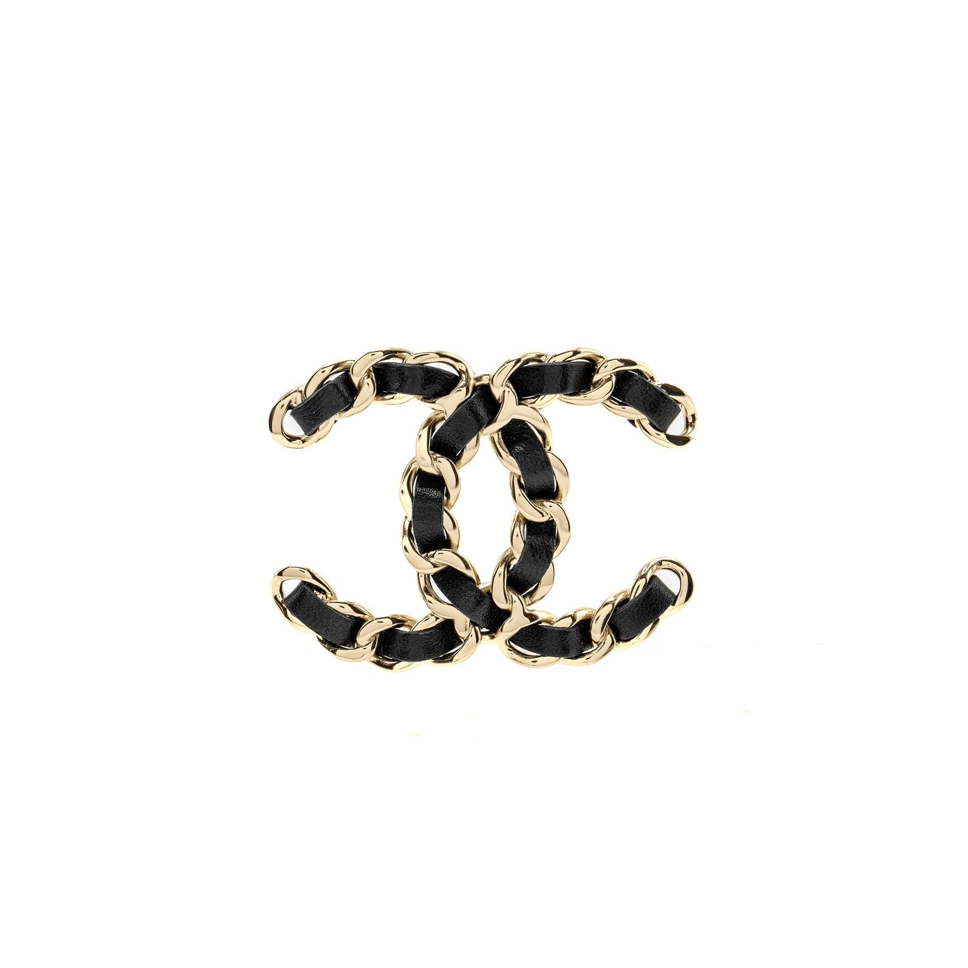 Chanel CC Logo Brooch LGHW Leather Handbag