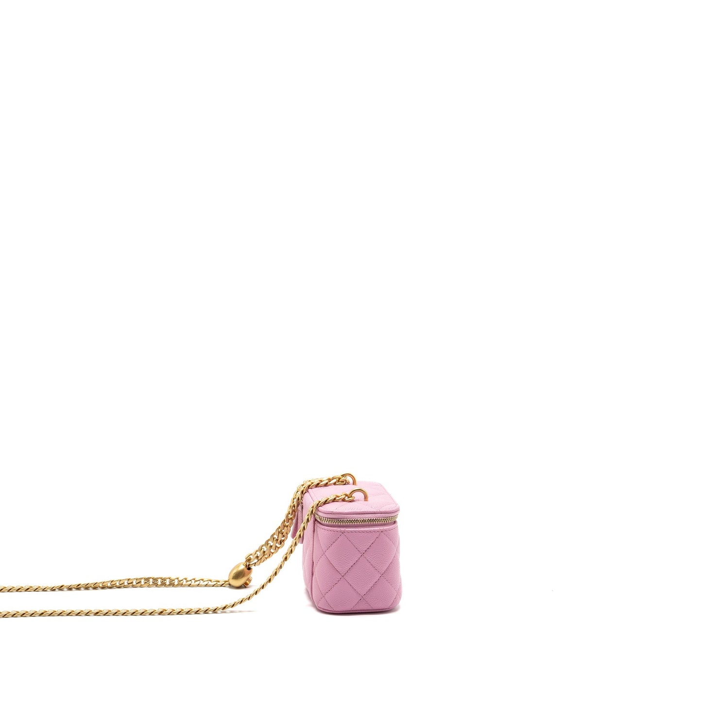 Chanel vanity caviar light GHW Microchip Pink Mini Bag