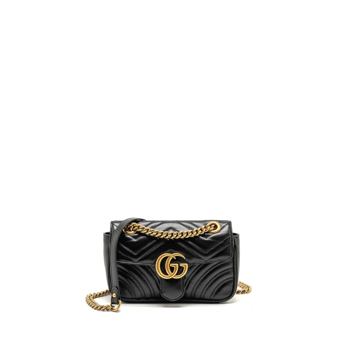 Gucci Marmont Shoulder Bag Calfskin Black Mini Ghw 3