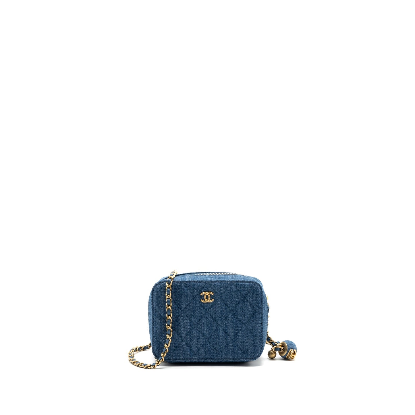 Chanel Pearl Crush Camera Denim GHW Blue Crossbody Bag