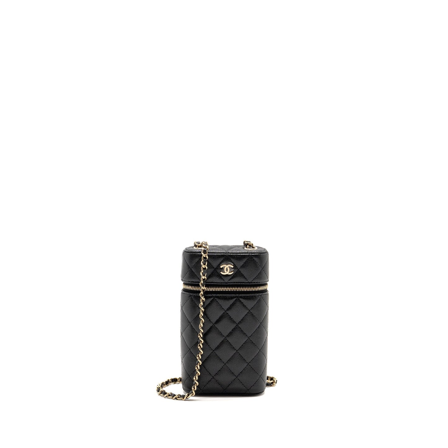 Chanel Classic Vanity Phone Holder Caviar LGHW Black Handbag Black Lghw