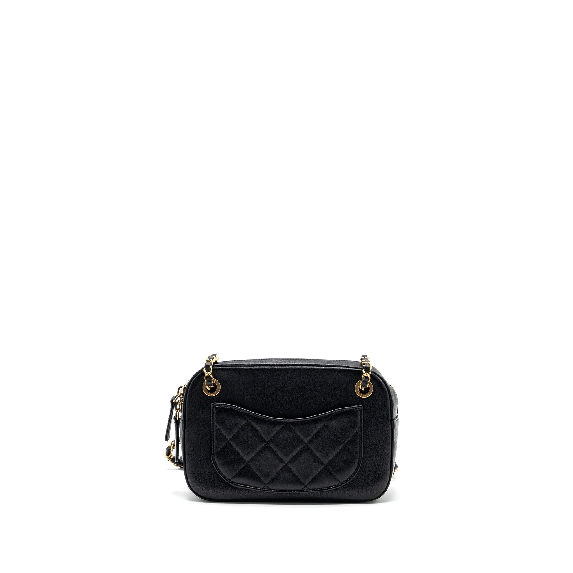 Chanel CC logo camera lambskin GHW Black Crossbody Bag