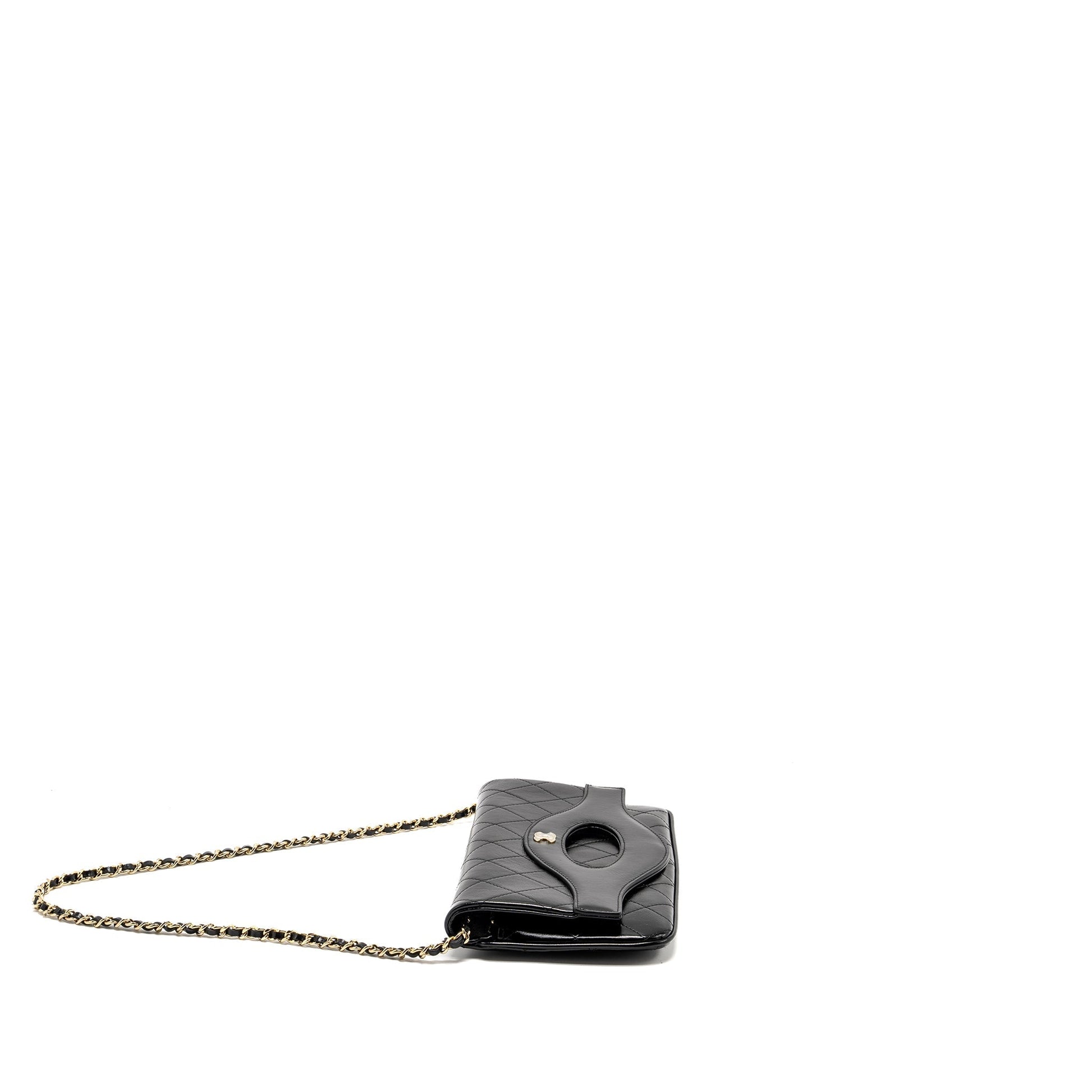 Chanel 31 on Shiny Calfskin LGHW Microchip Black Wallet Case