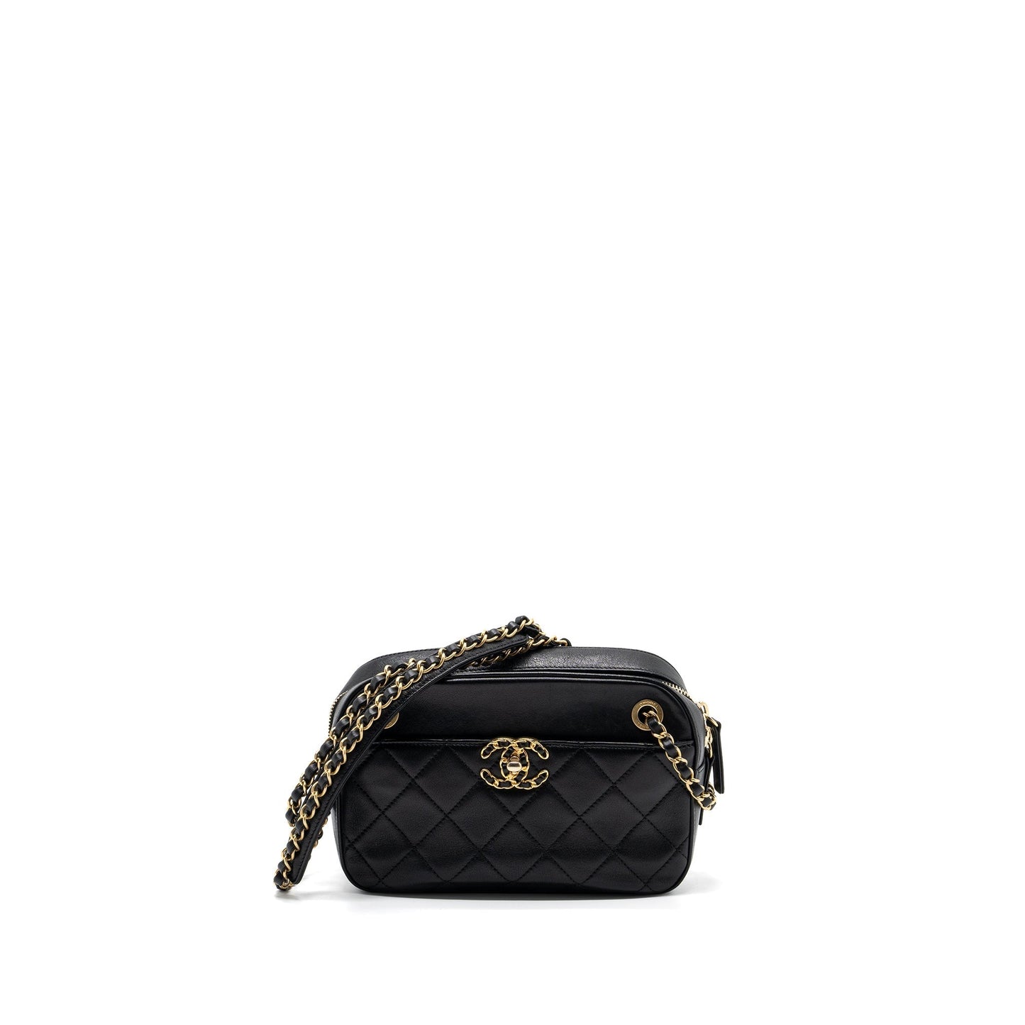 Chanel CC logo camera lambskin GHW Black Crossbody Bag