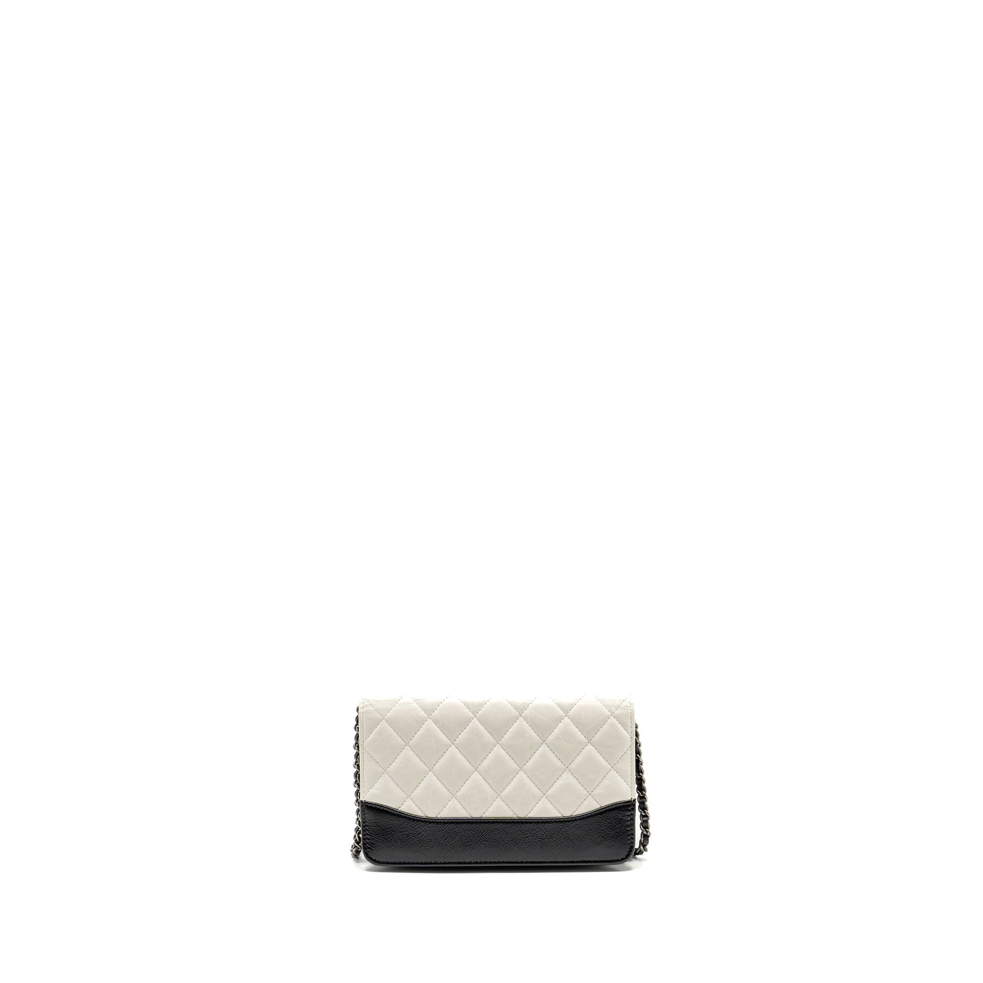 Chanel Gabrielle on calfskin hardware Multicolour Black White Wallet Case