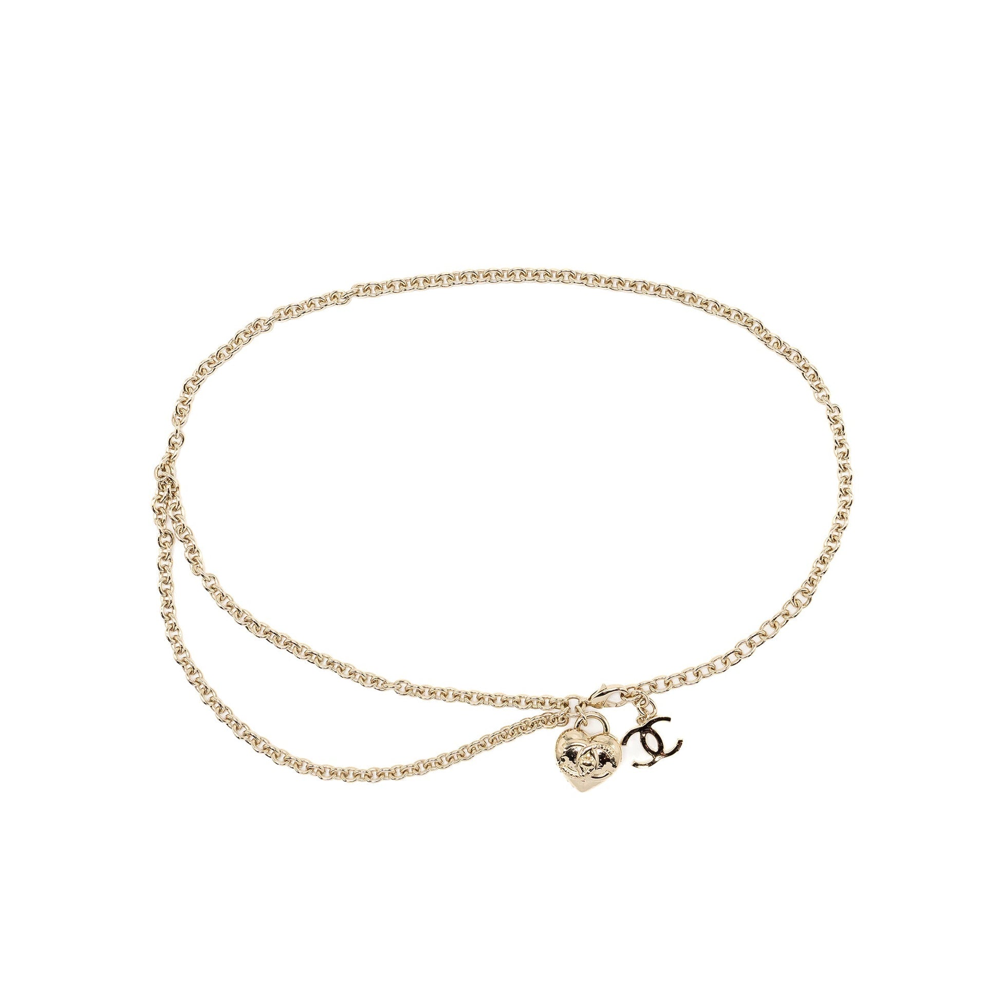 Chanel 22b Heart Dropped CC logo Belt